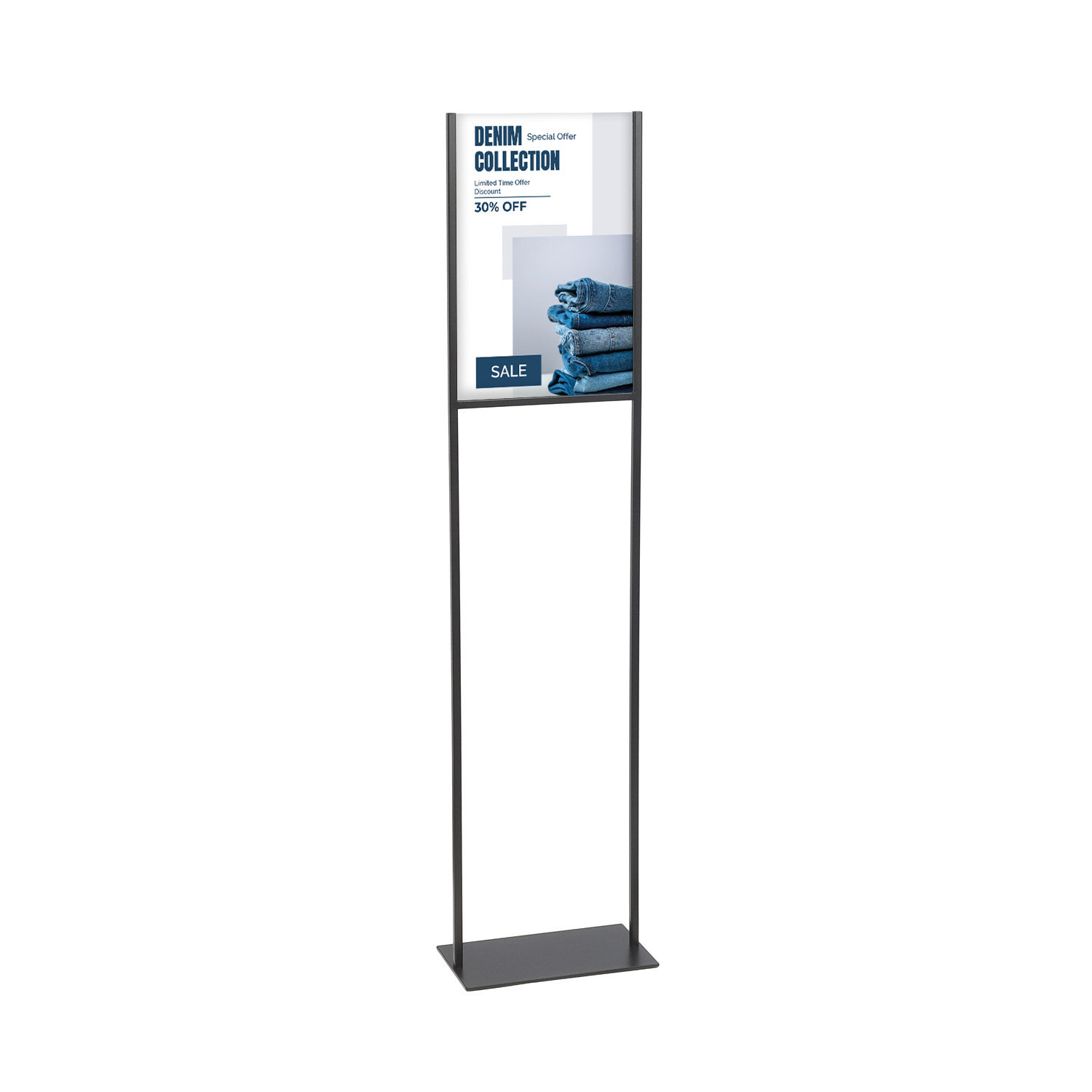 Europel info stand black metal with acrylic sign A3