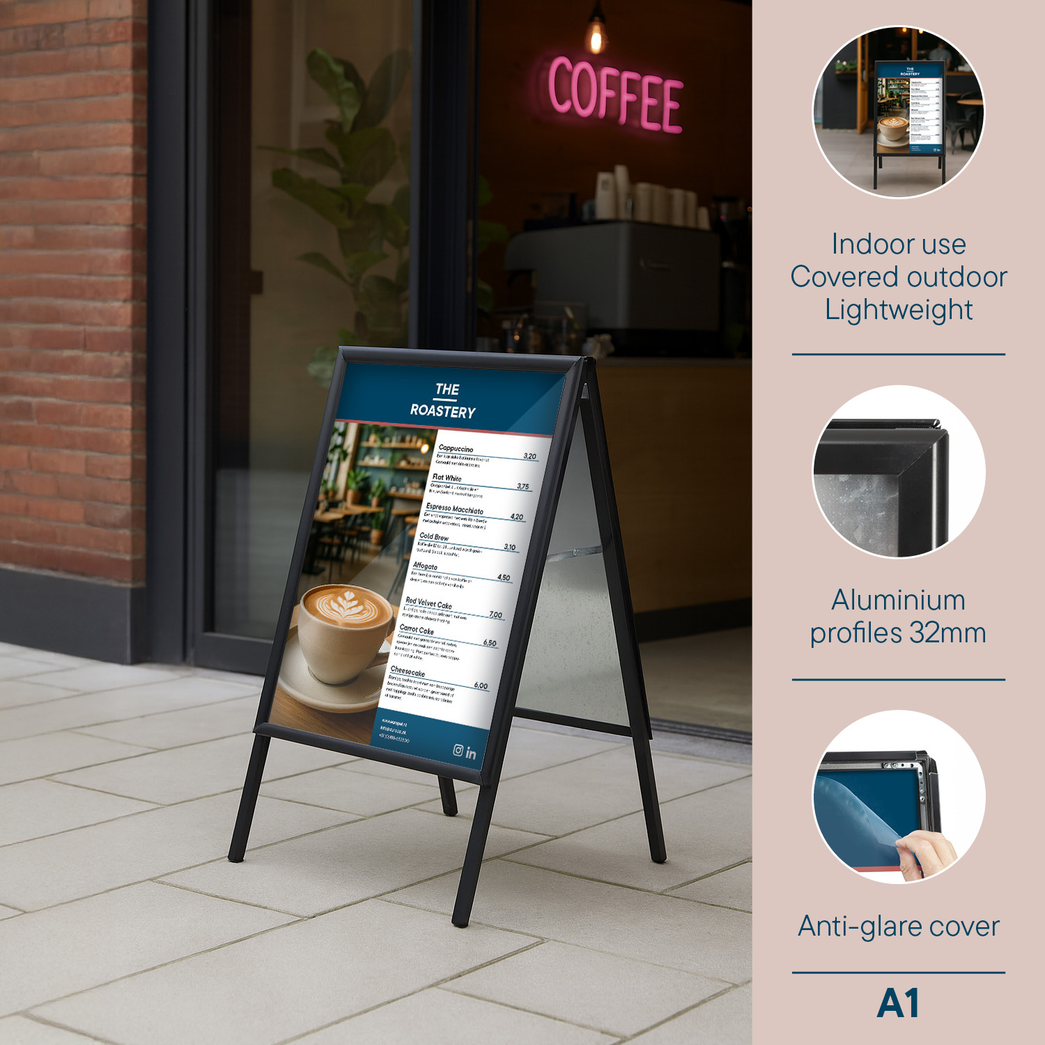 Europel Pavement Sign Economy A1 32 mm black