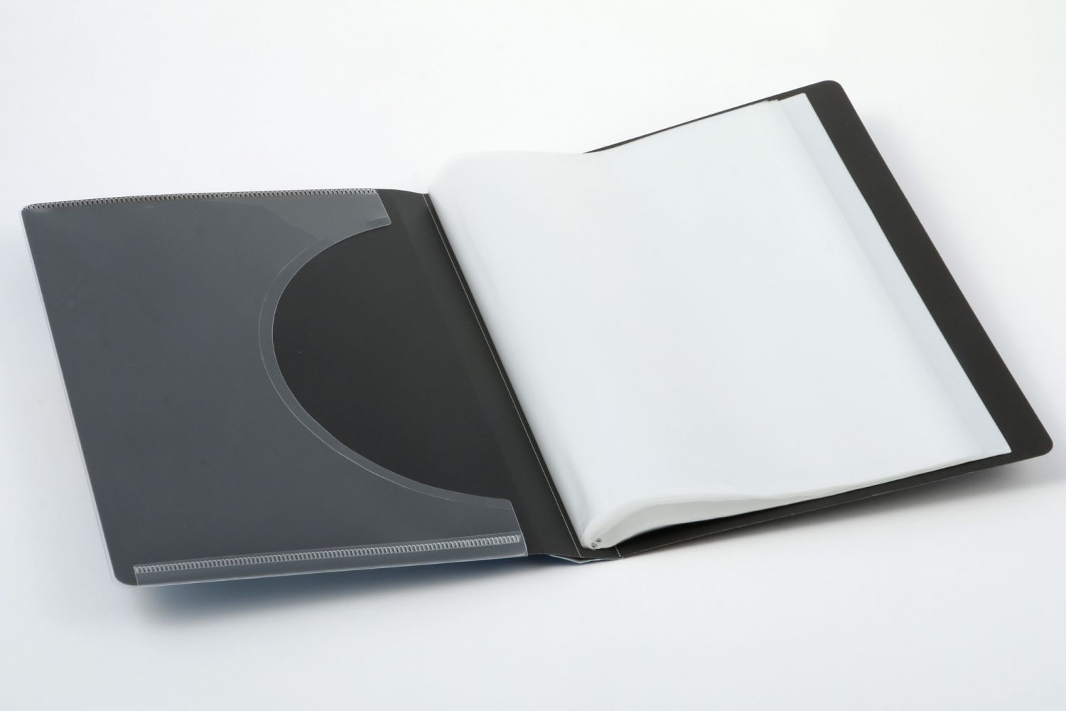 Frontview display book OPUS 2 A5 20P, black Europel Business Products