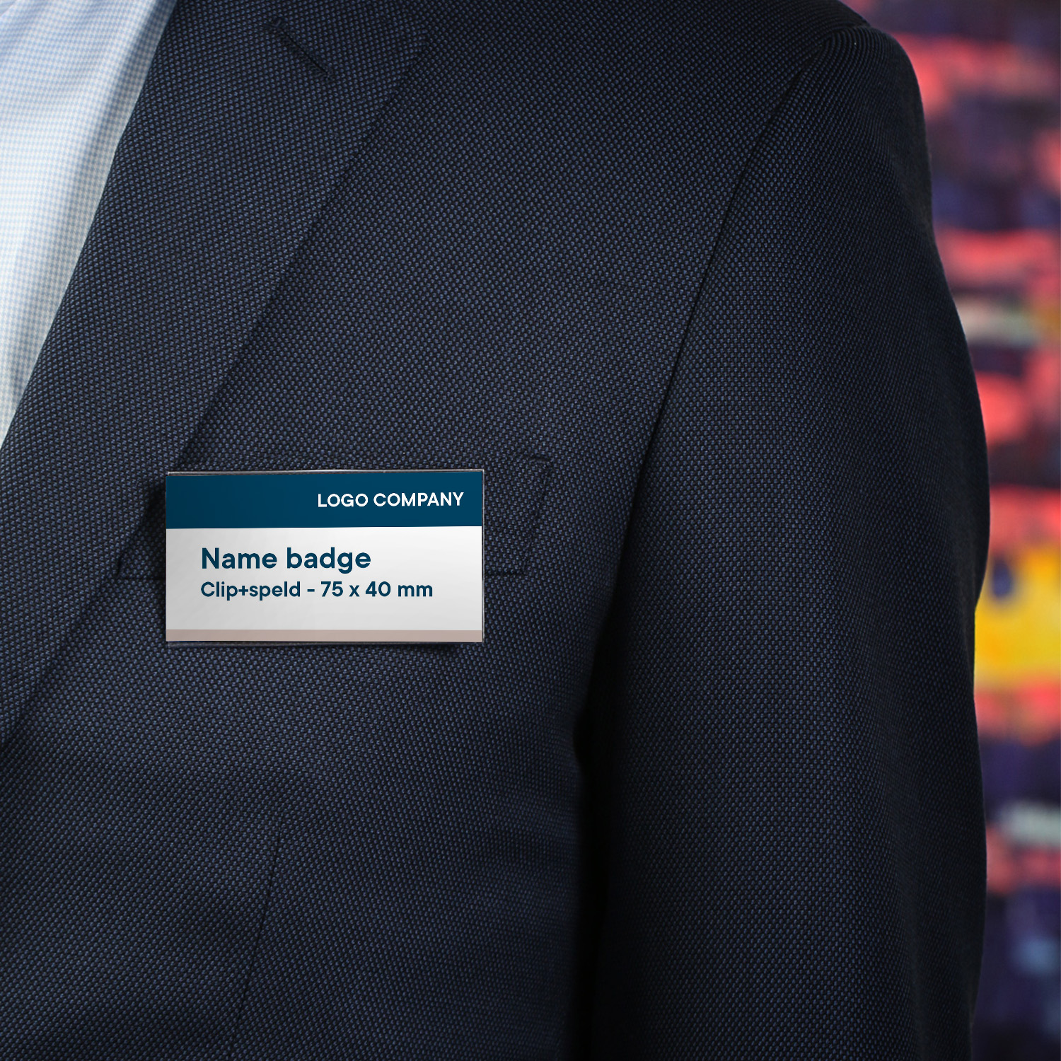 Europel Badge Clip + Pin 75 x 40 mm/24 pieces