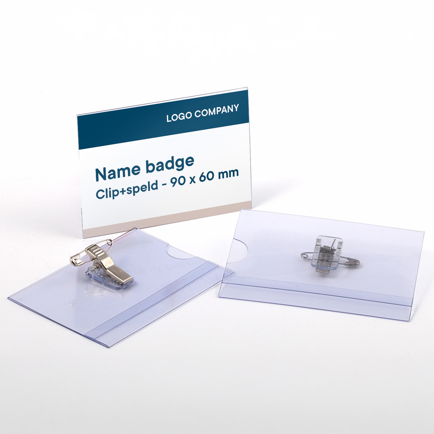 Europel Badge Clip + Pin 90 x 60 mm/24 pieces