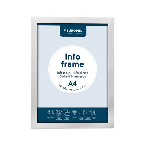 Info frame Europel / Self-adhesive set 2 pieces A4 silver