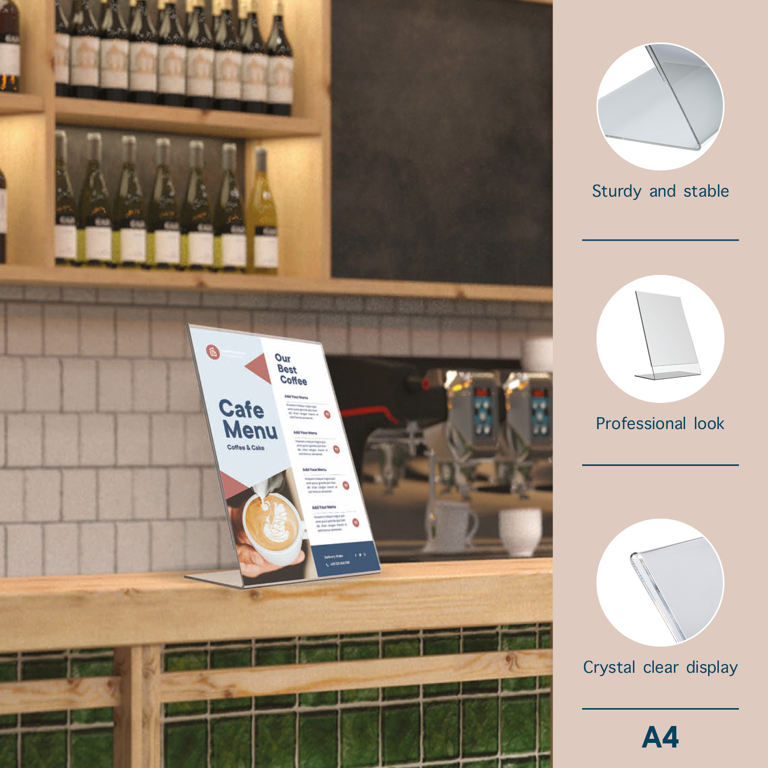 Europel Sign Holder L-standard A4 Portrait Acryl