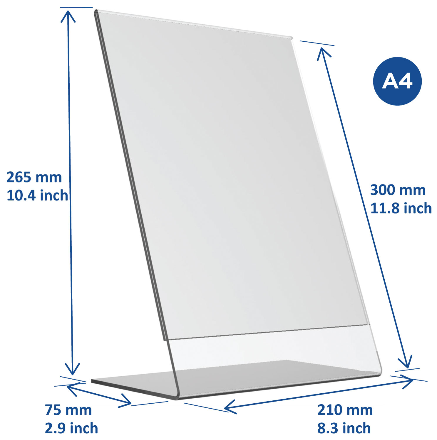 Europel Sign Holder L-standard A4 Portrait Acryl