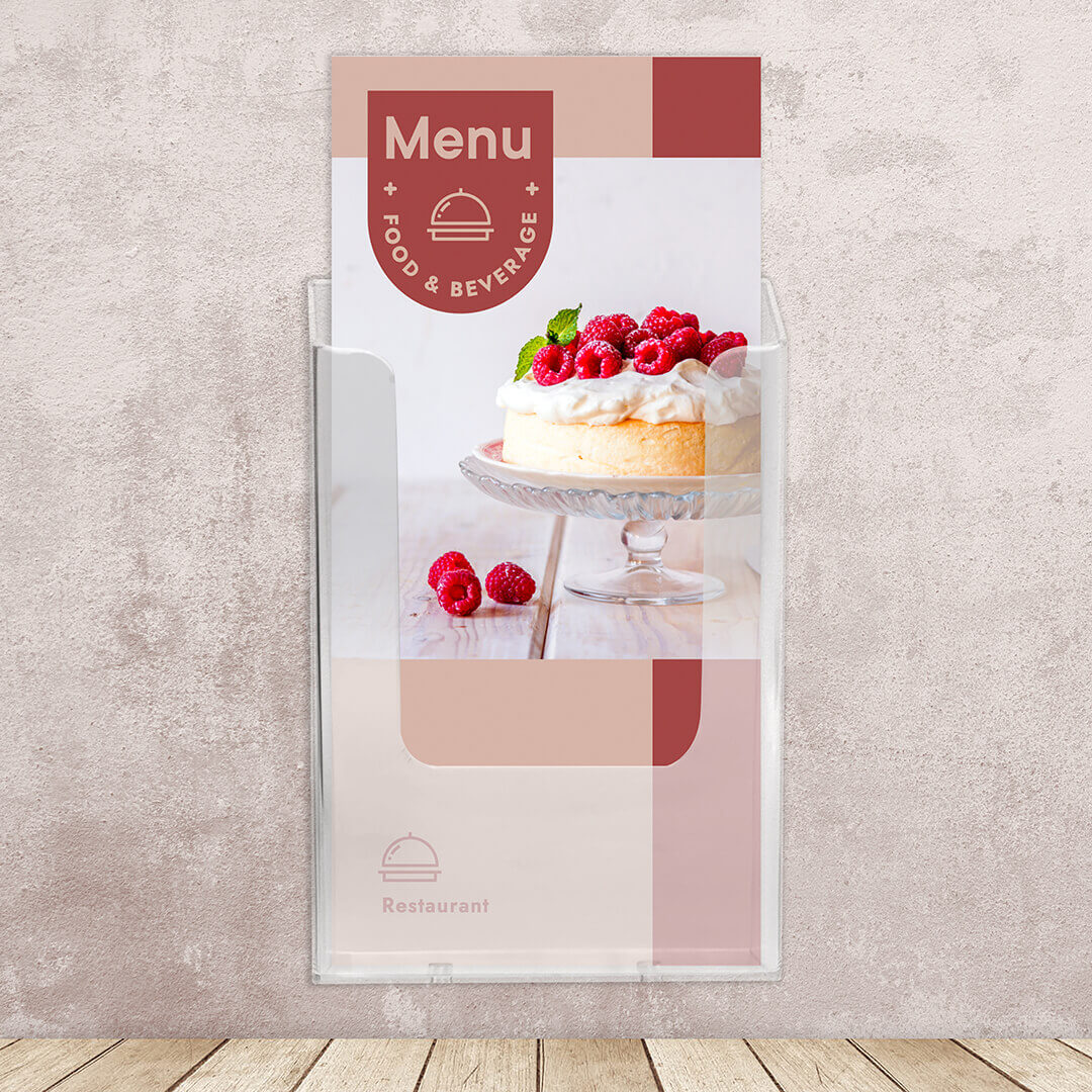 Europel Brochure Holder Wall Mounted 1/3 A4 