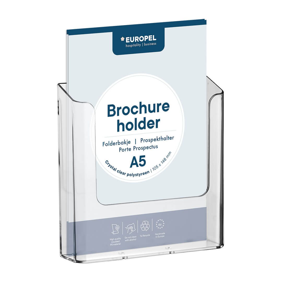 Europel Brochure Holder Wall Mounted Clear A4 
