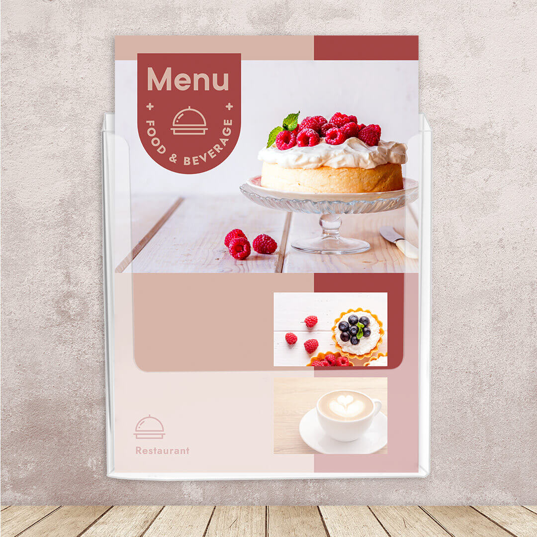 Europel Brochure Holder Wall Mounted Clear A4 