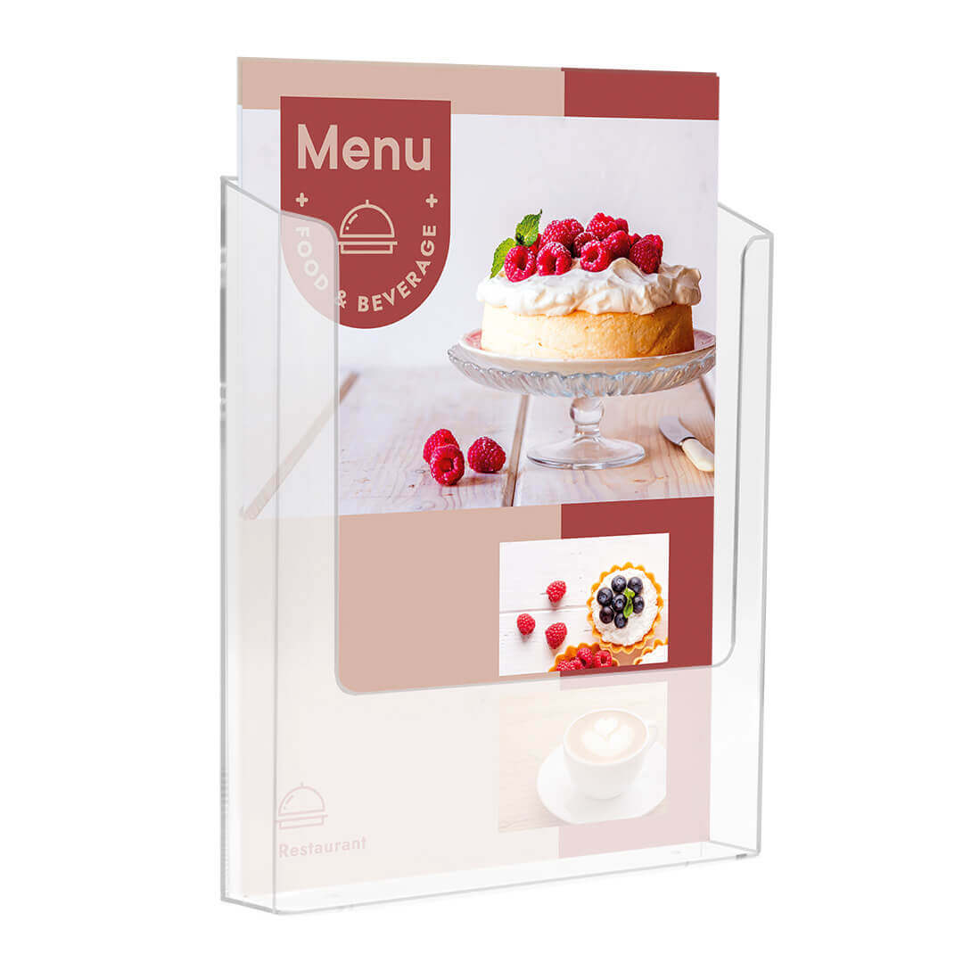Europel Brochure Holder Wall Mounted Clear A4 