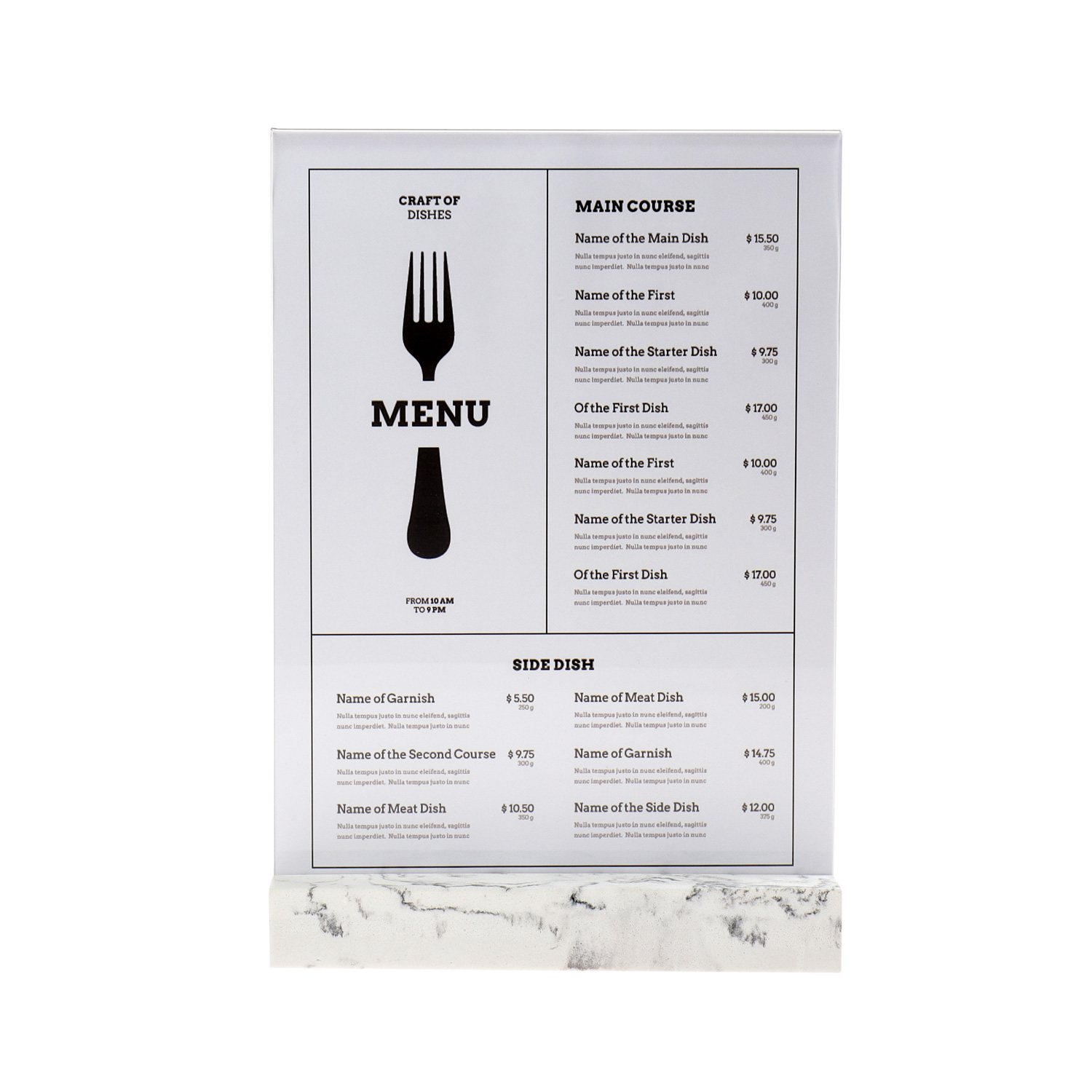 Europel Sign Holder A4 Portrait Polystone White