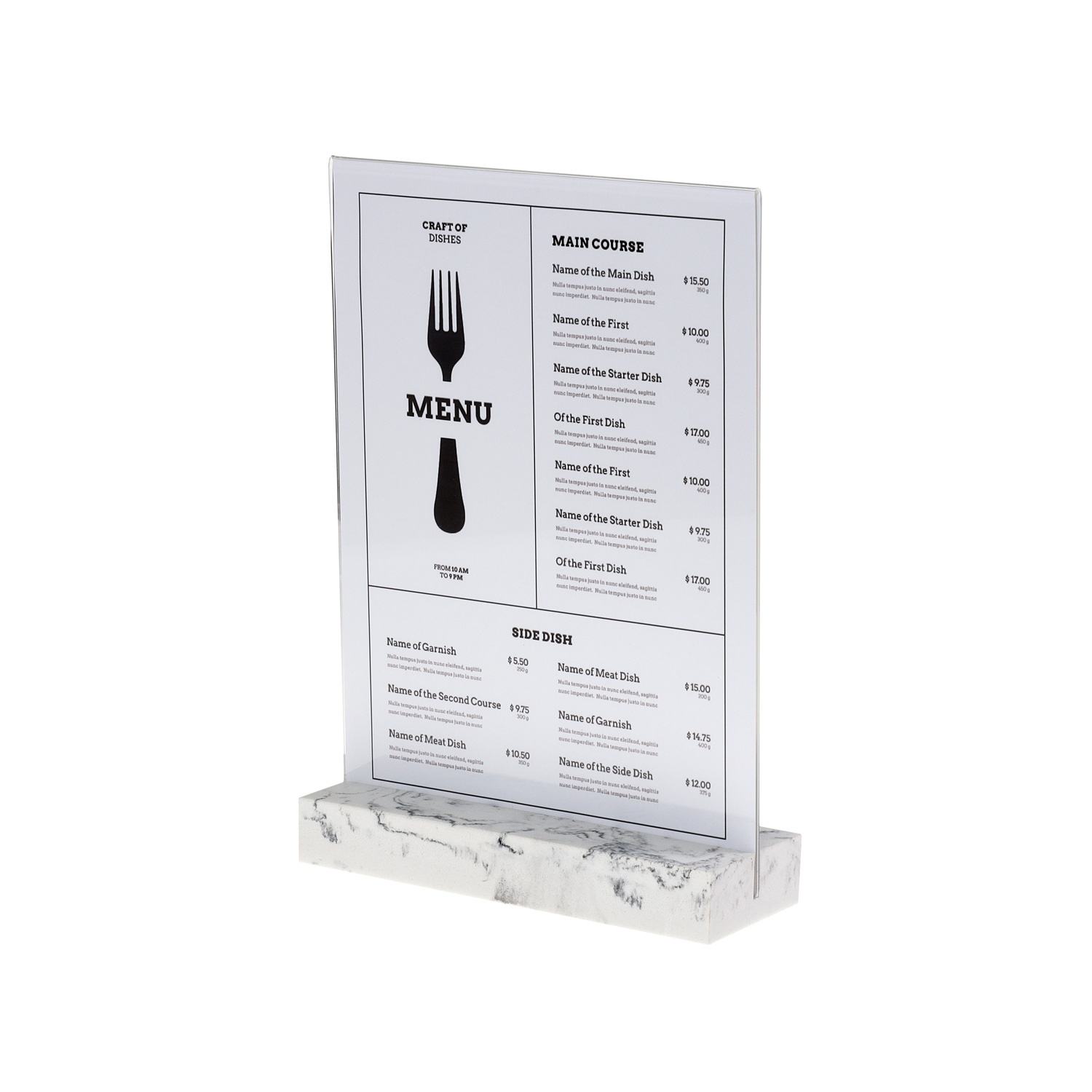 Europel Sign Holder A4 Portrait Polystone White
