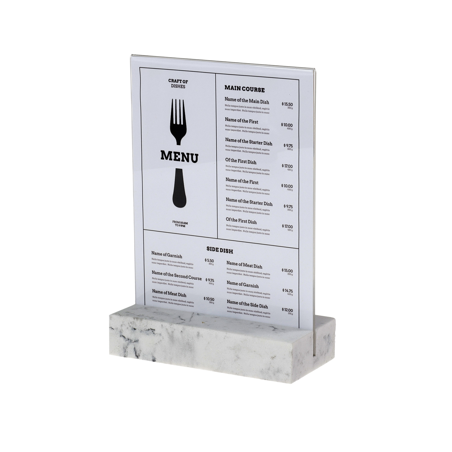Europel Sign Holder A5 Portrait Polystone White