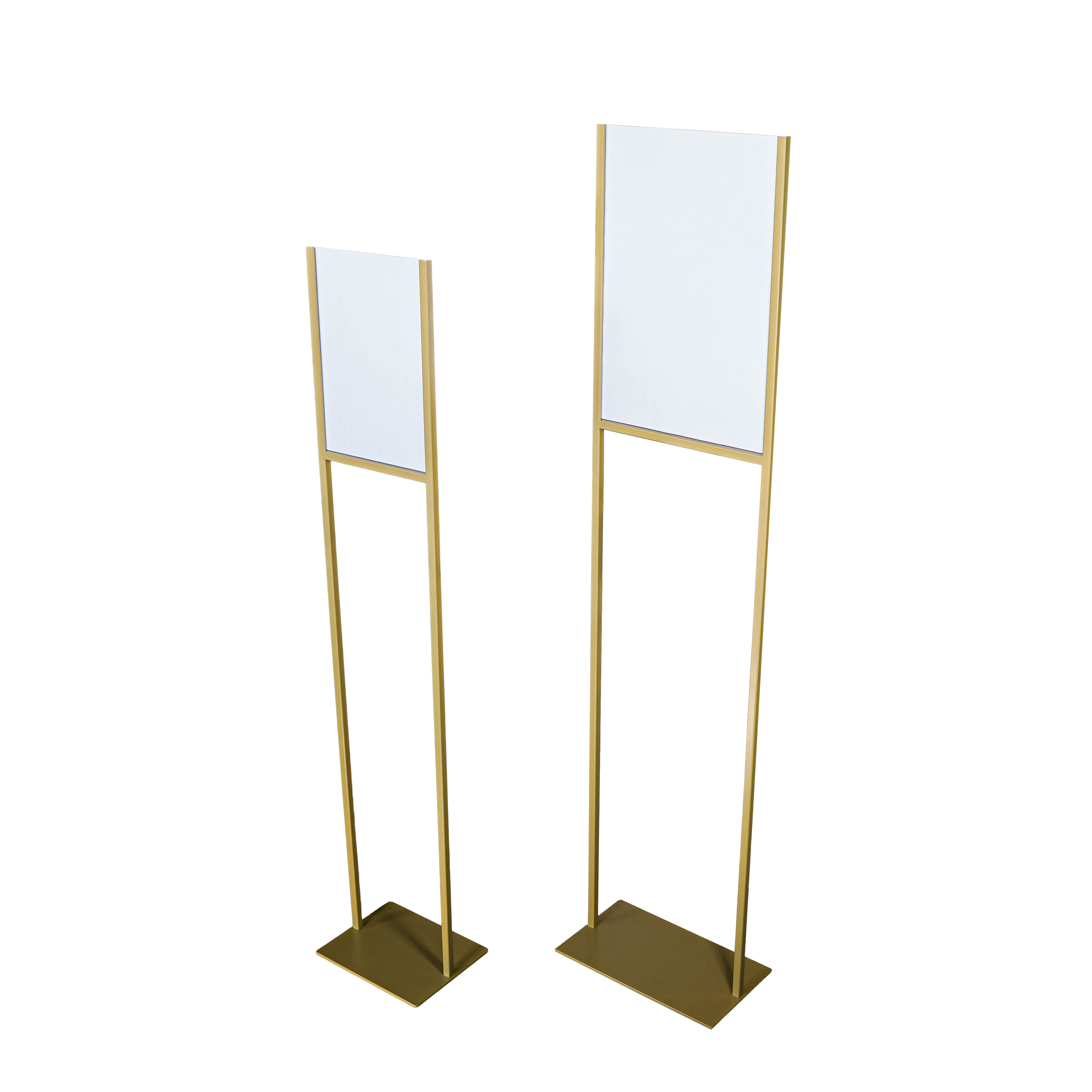 Europel Info Stand - Metal with Acrylic Panel - A3 - Gold 