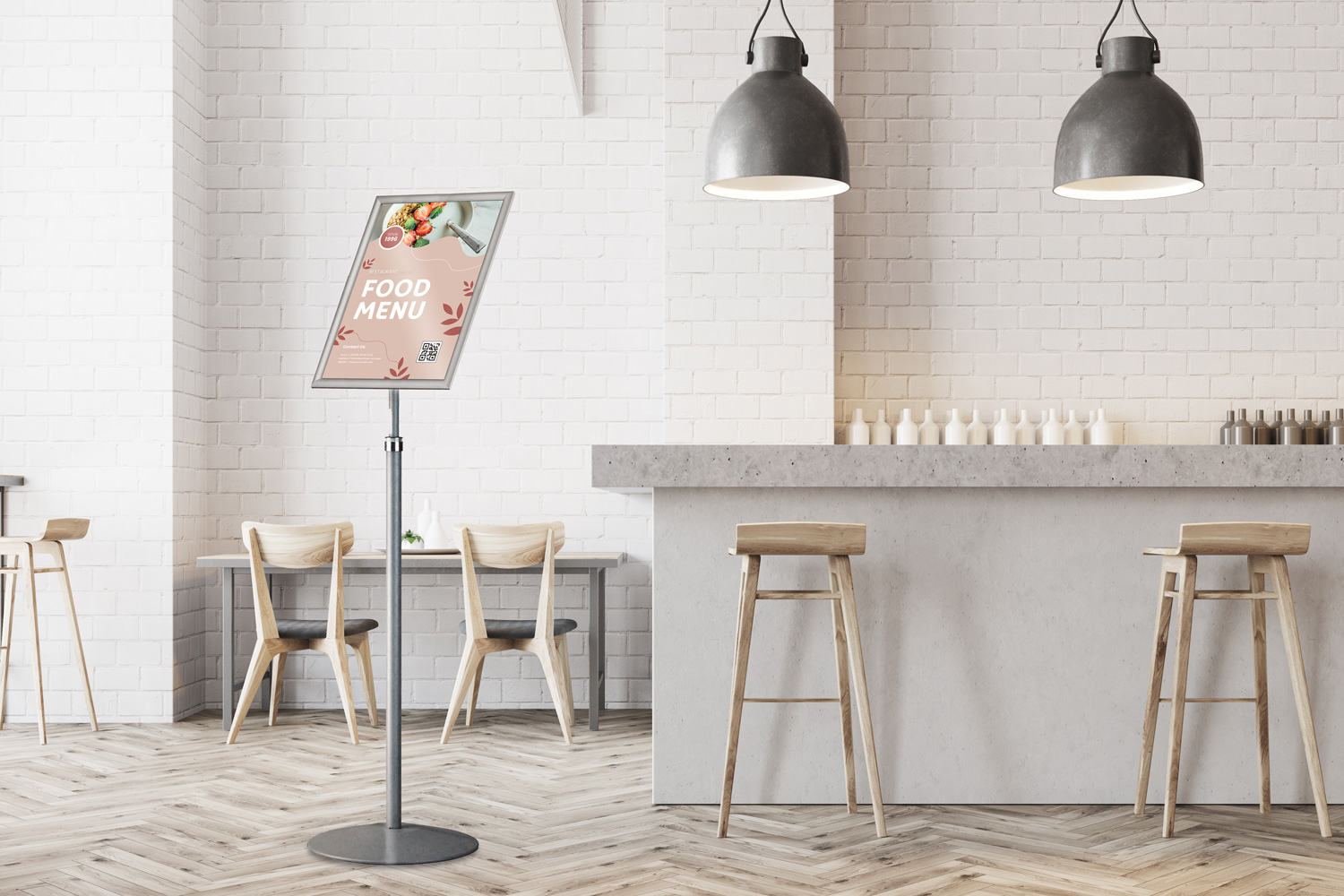 Europel Infostand Telescopic with Snap Frame A3 25 mm