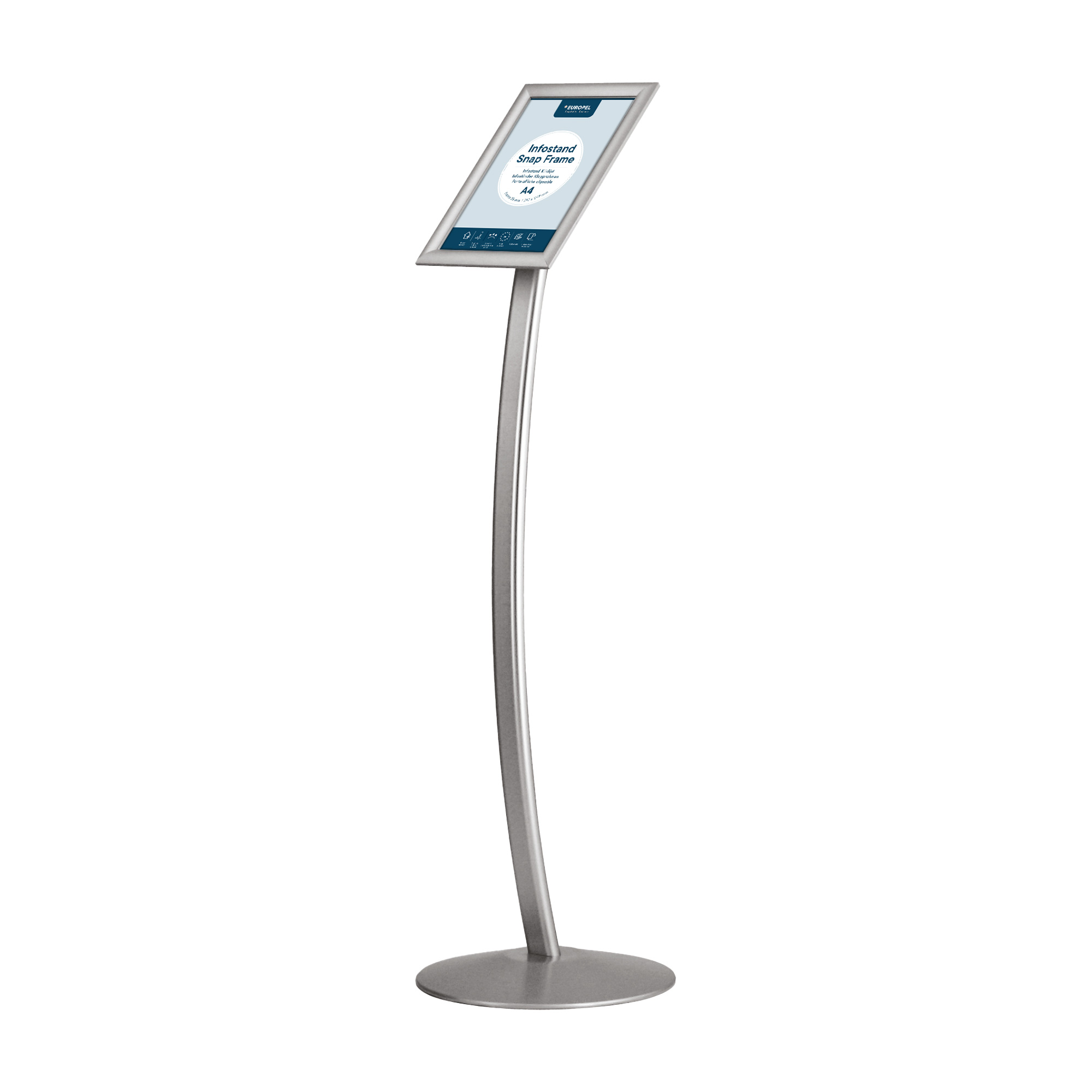 Europel Infostand Curved with Snap Frame A4 25 mm