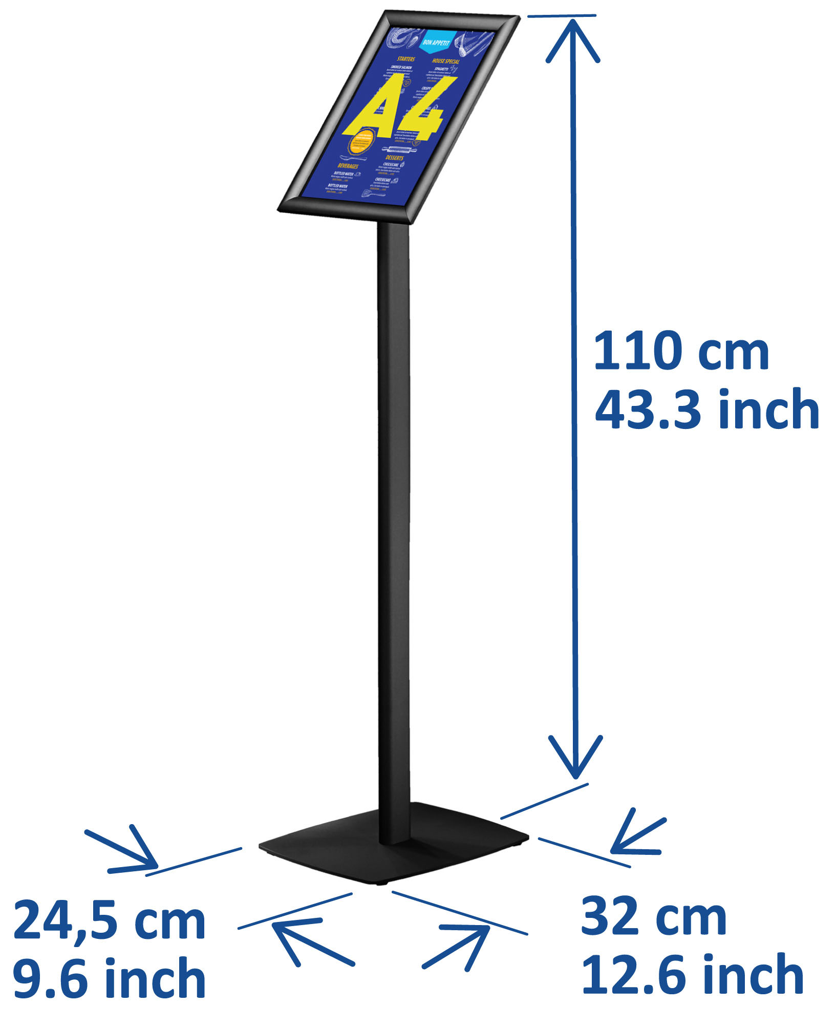 Europel Infostand with Snap Frame Premium A4 25 mm Black