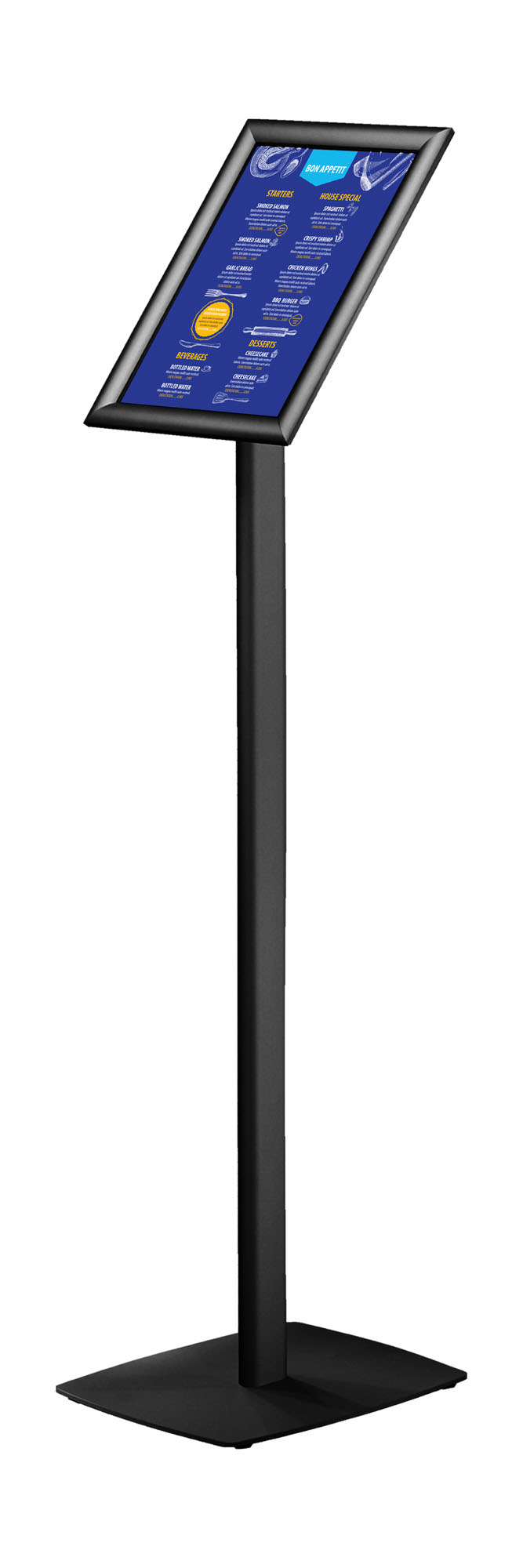 Europel Infostand with Snap Frame Premium A4 25 mm Black