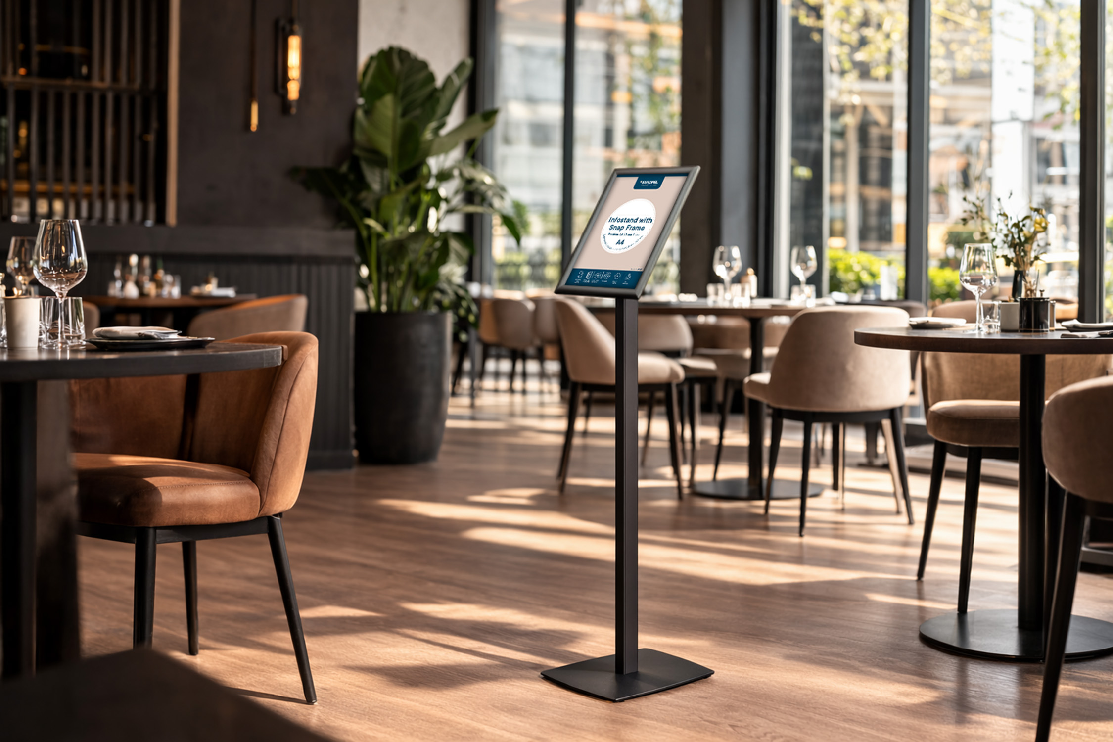 Europel Infostand with Snap Frame Premium A4 25 mm Black