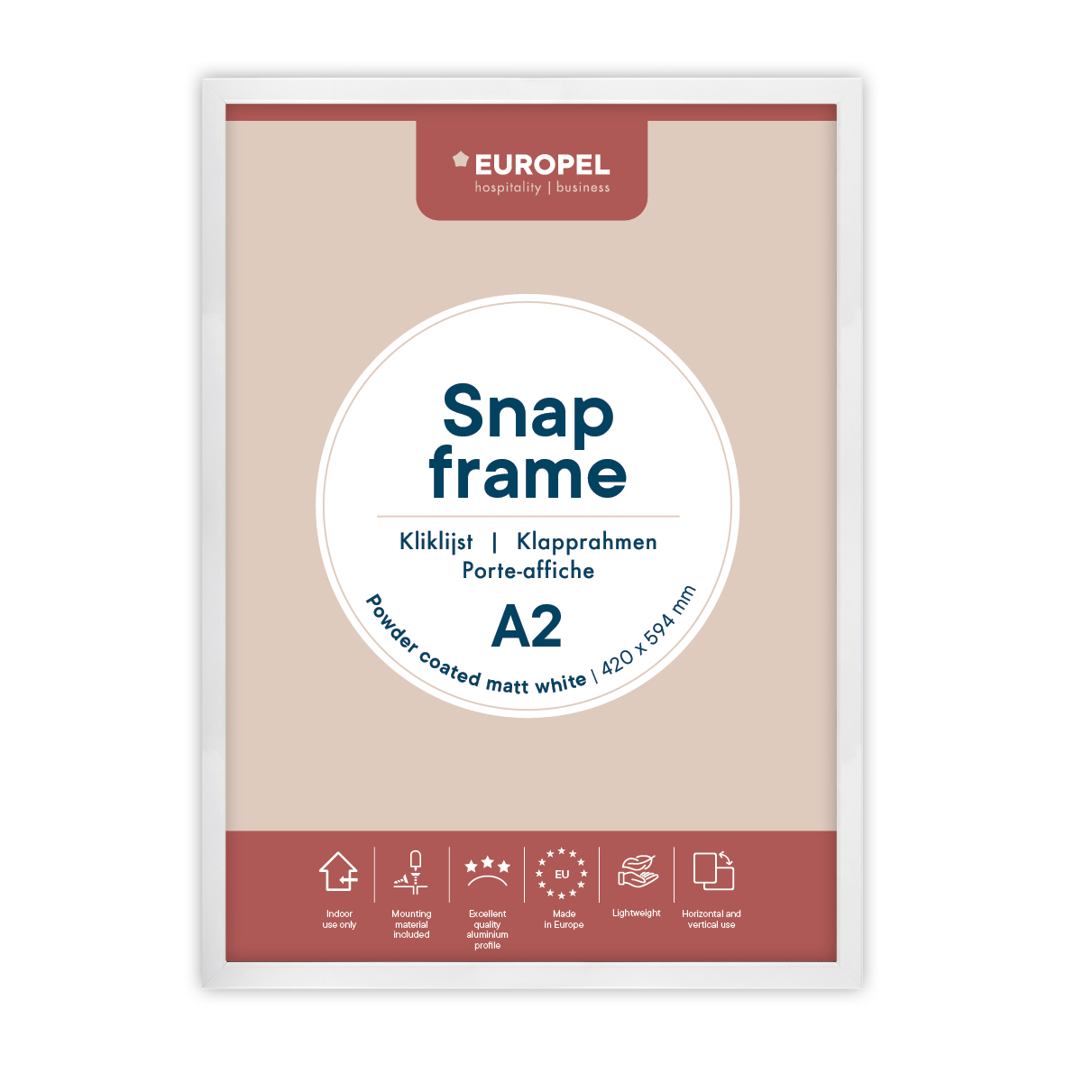 Europel Snap Frame Premium+ A2 25 mm Matt Blanc