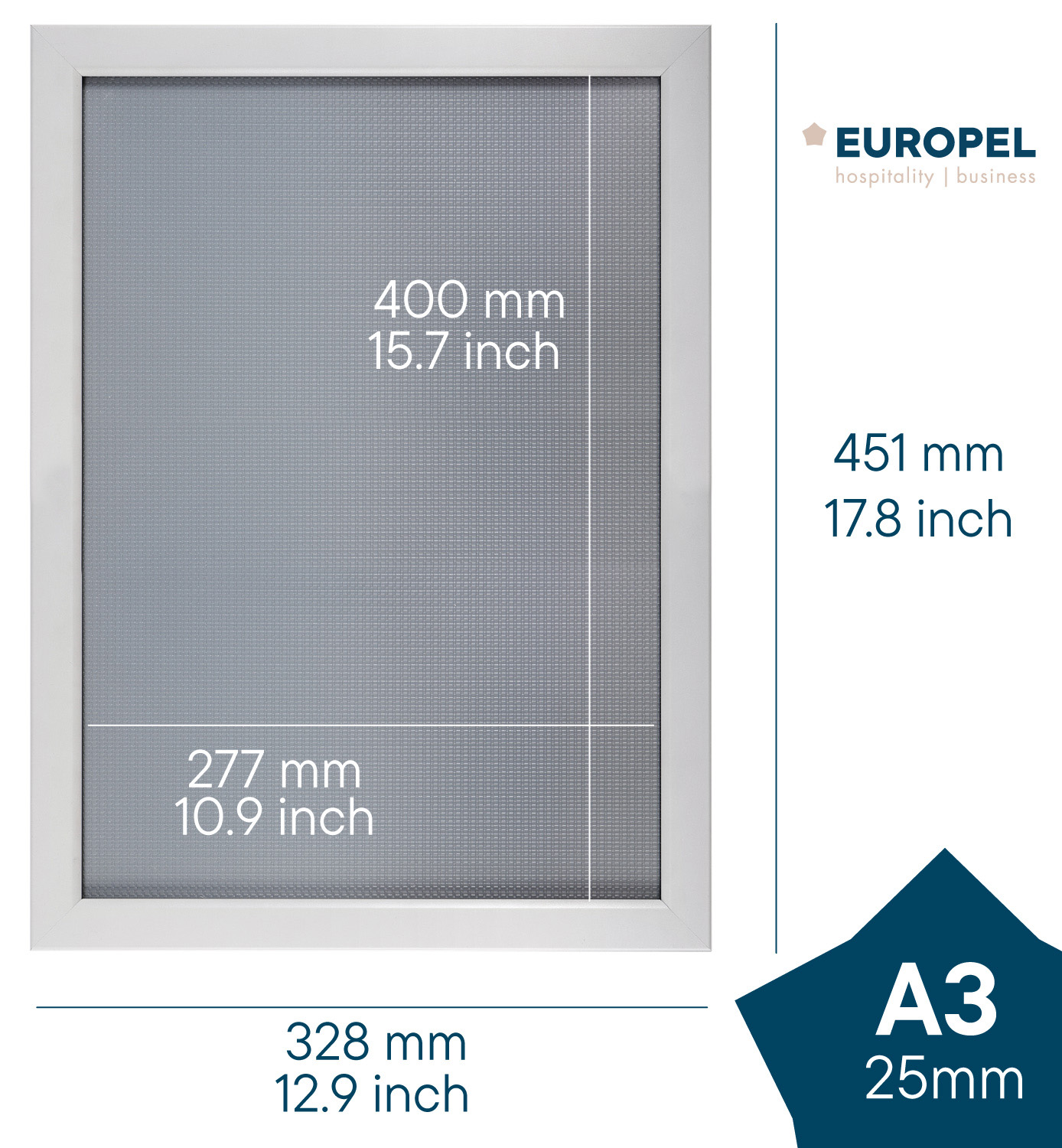 Europel Snap Frame Premium+ A3 25 mm Matt Blanc