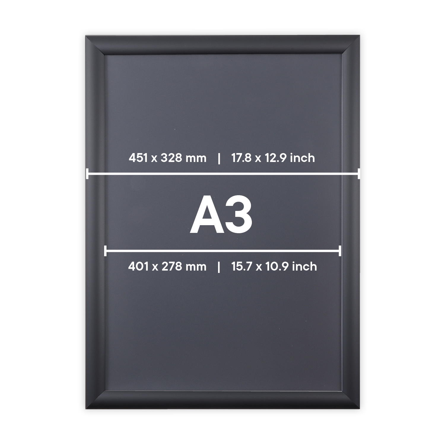 Europel Snap Frame Economy A3 25 mm Black