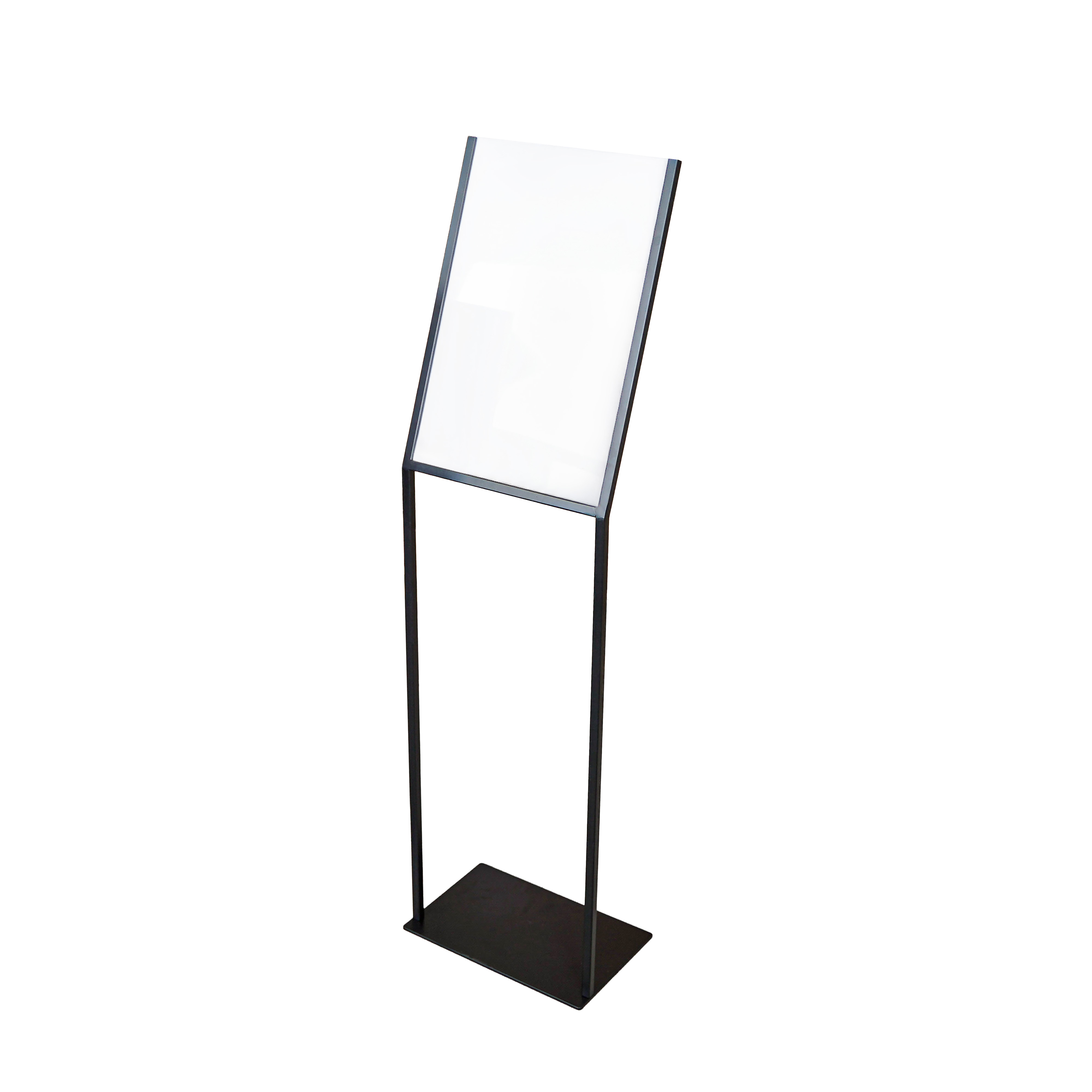 Europel Info Stand Angled - Metal with Acrylic Panel - A3 - Black