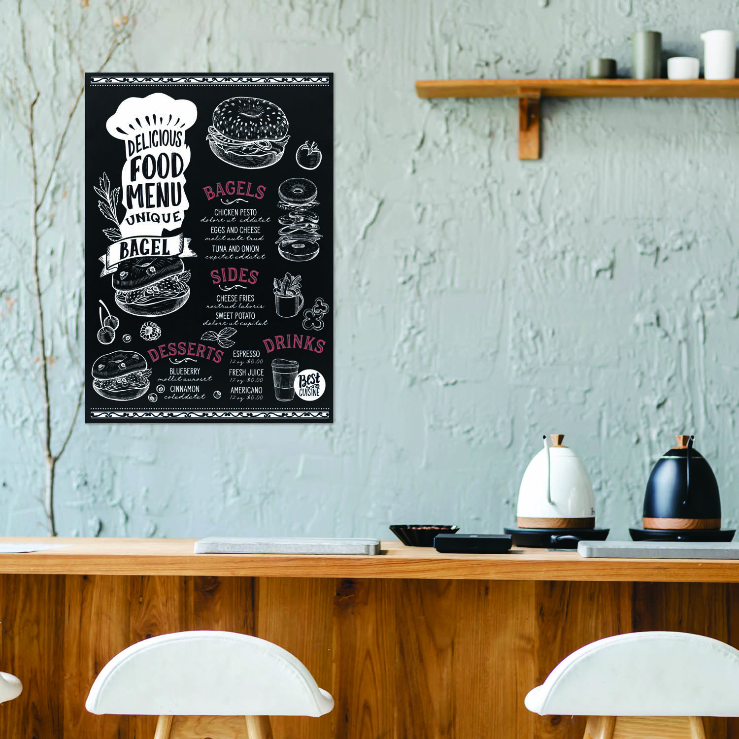 Europel Chalk Board 60 x 84 cm Black