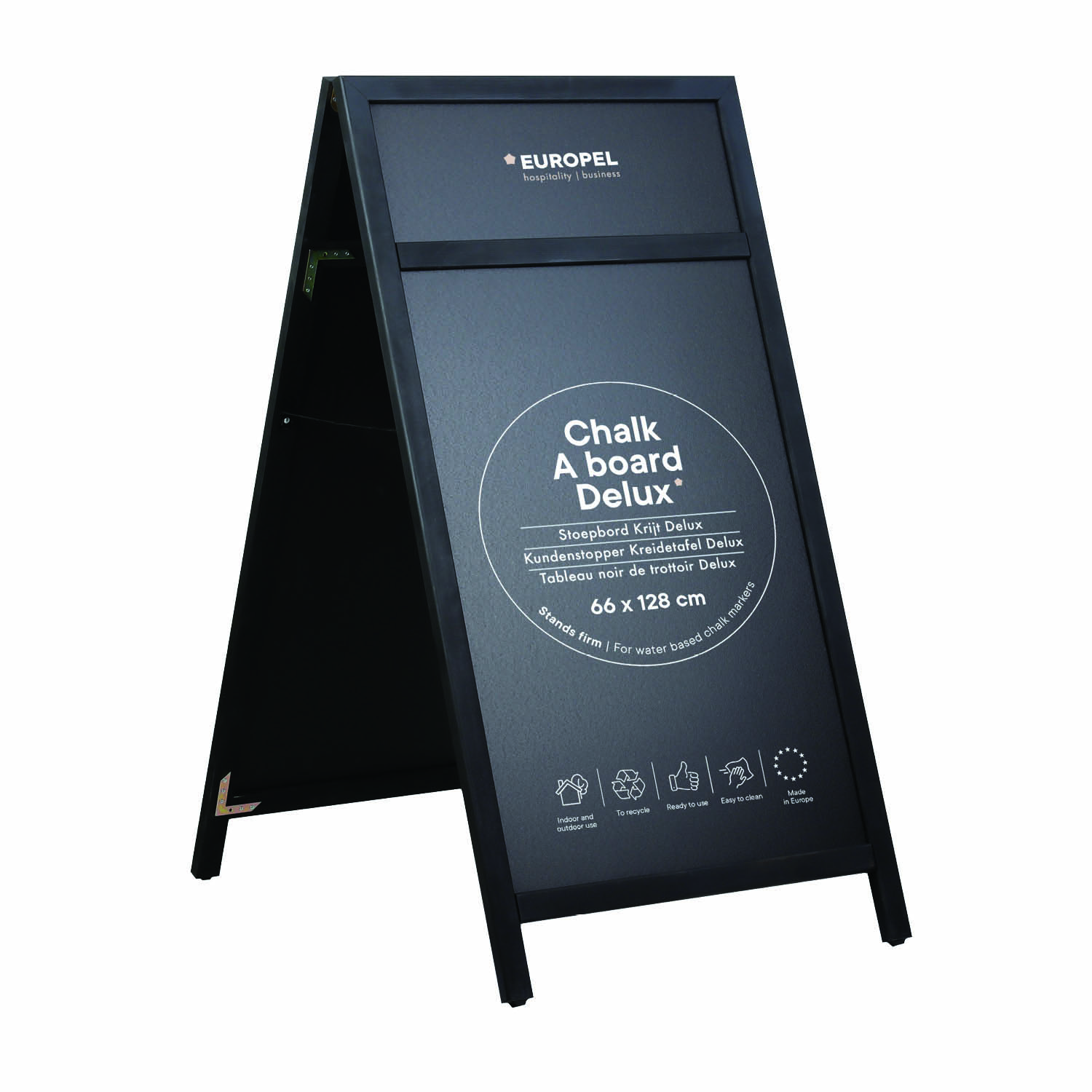 Europel Chalkboard with Header 660 x 1280 mm DELUX Black