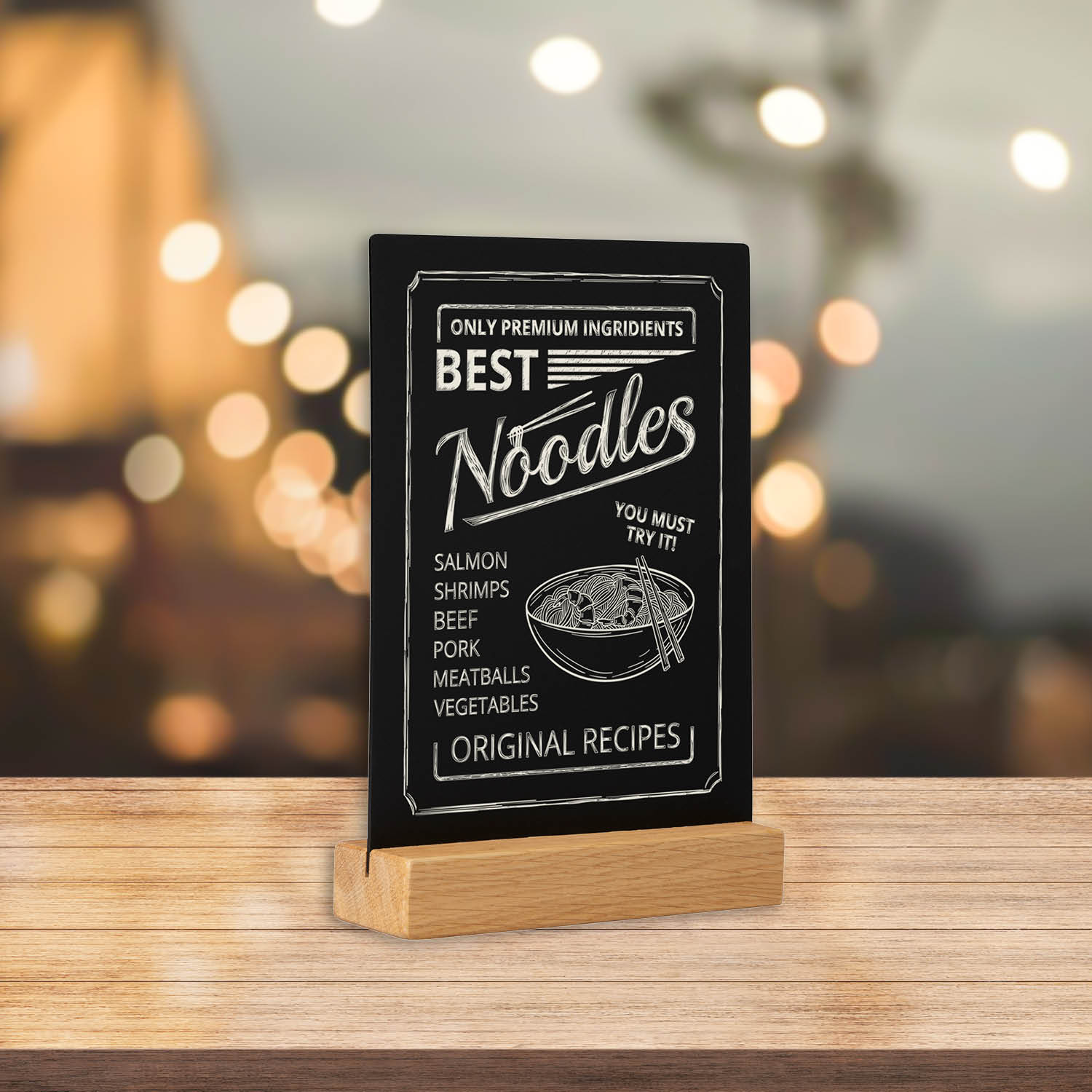 Europel Chalk Board Desk Top Wood Base A5