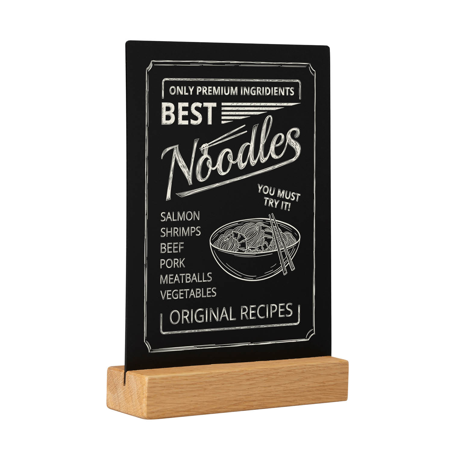 Europel Chalk Board Desk Top Wood Base A5