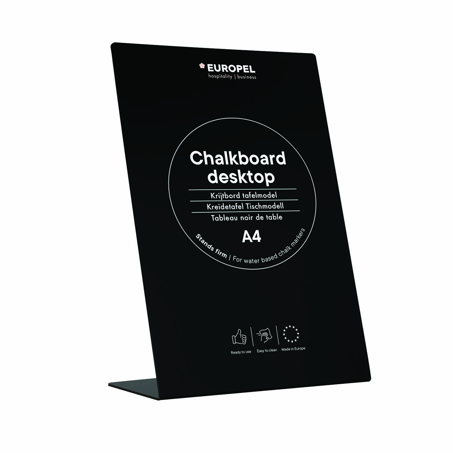 Europel Chalk Board Desk Top L-standard A4 Black