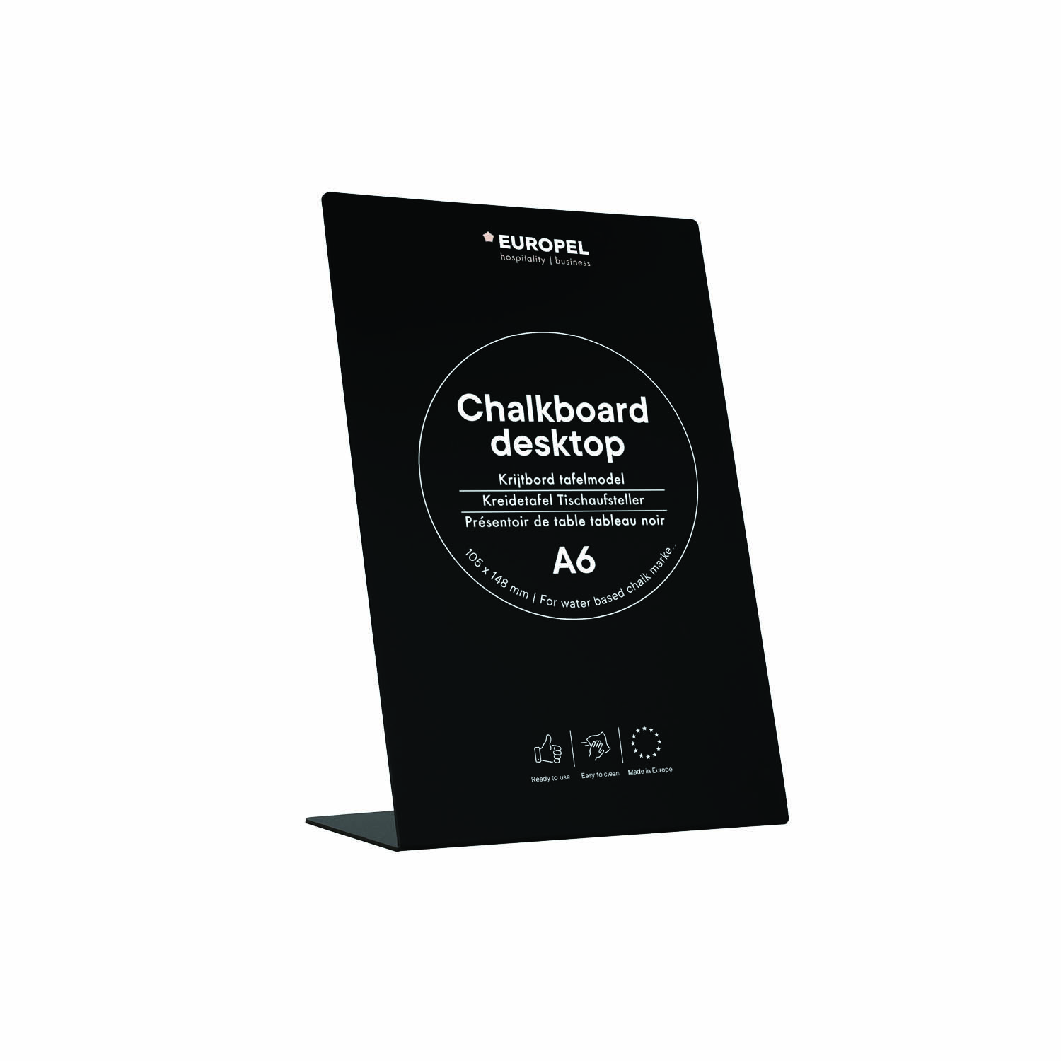 Europel Chalk Board Desk Top L-standard A6 Black