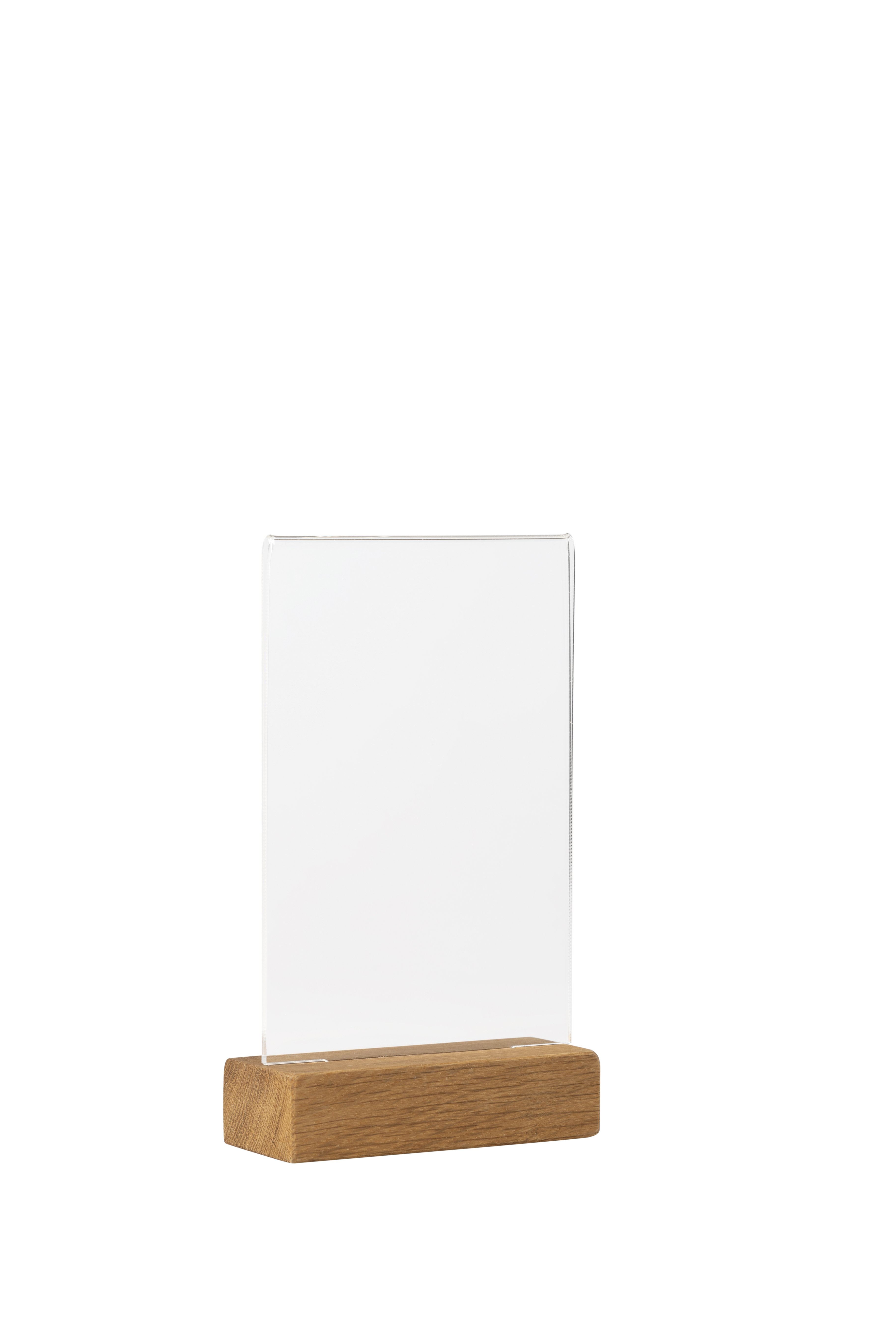 Europel Sign Holder A6 Portrait Acryl with Wood Base 