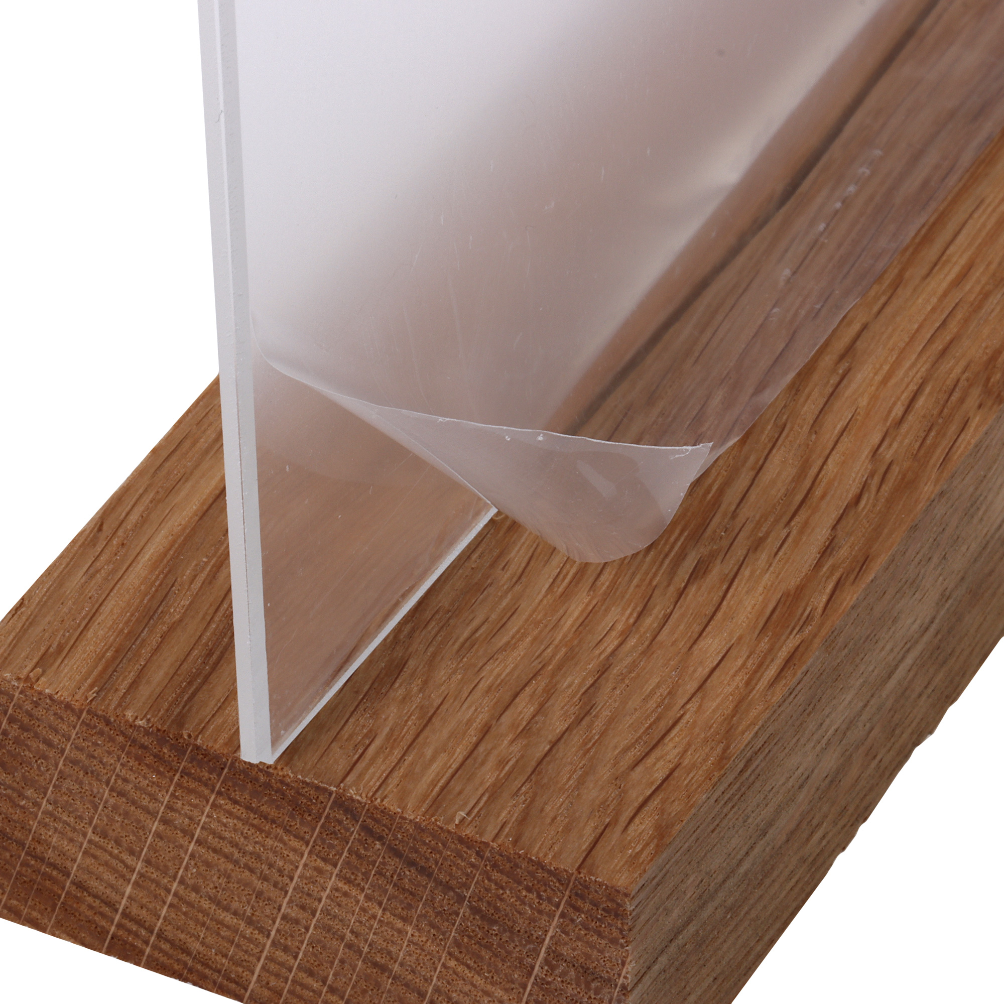 Europel Cardholder Acrylic with Oak Wooden Base A4 Portrait – Premium Display Stand