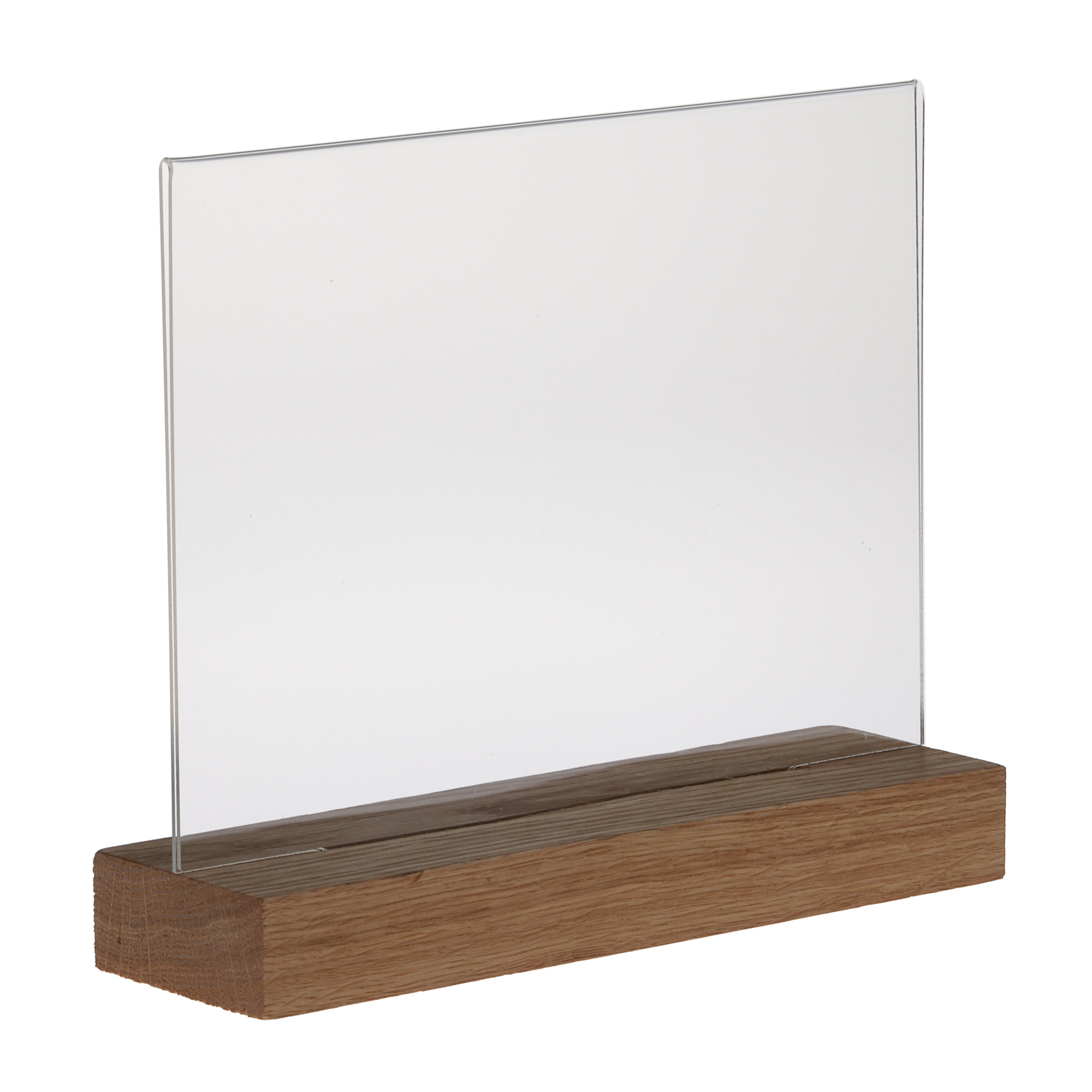 Europel Cardholder Acrylic with Wooden Base A5 Landscape – Premium Display Stand