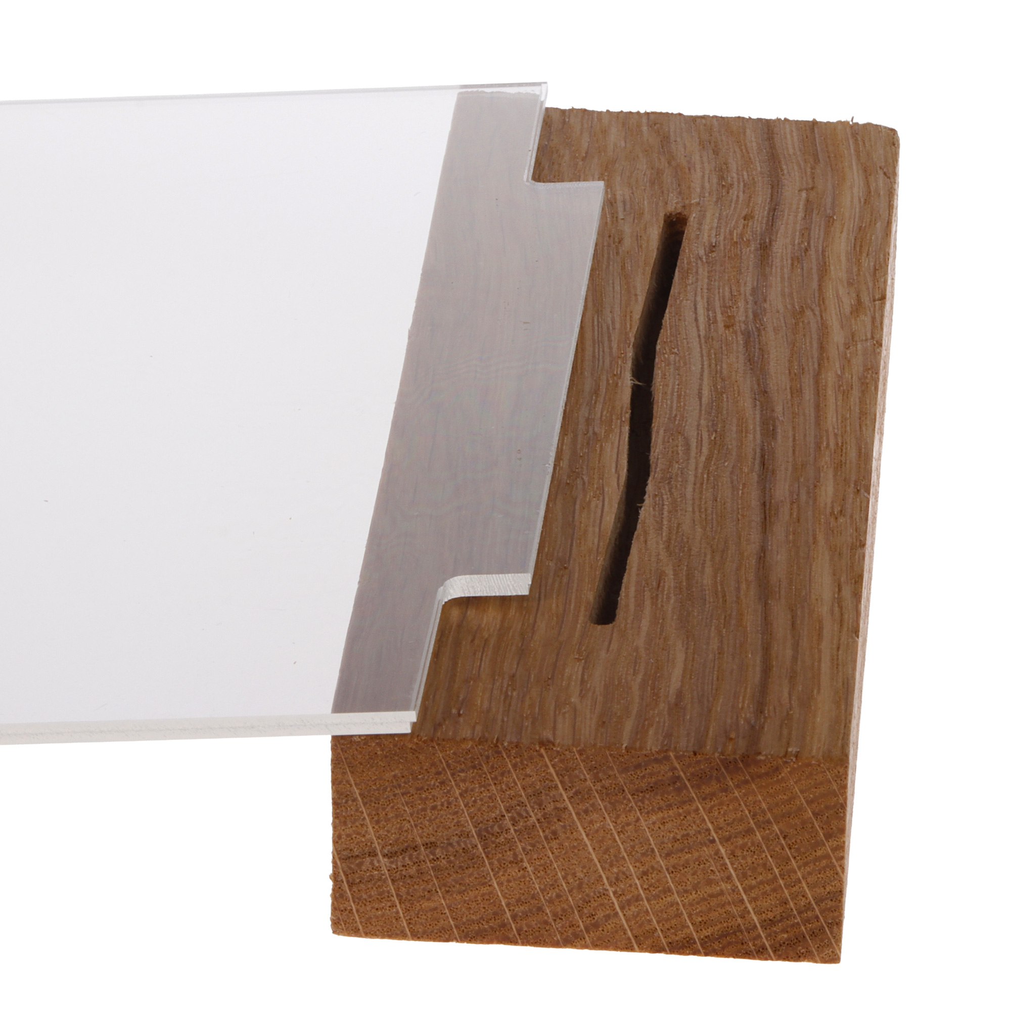 Europel Cardholder Acrylic with Wooden Base A5 Landscape – Premium Display Stand