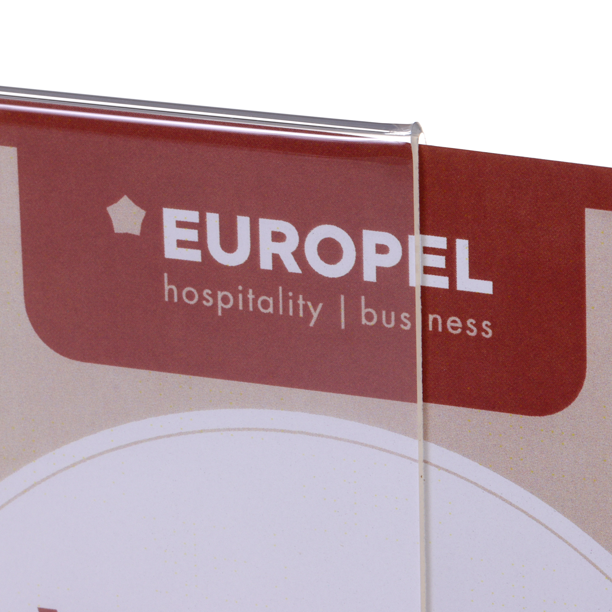 5 x Europel Sign Holder A6 Landscape acrylic with Wood Base 