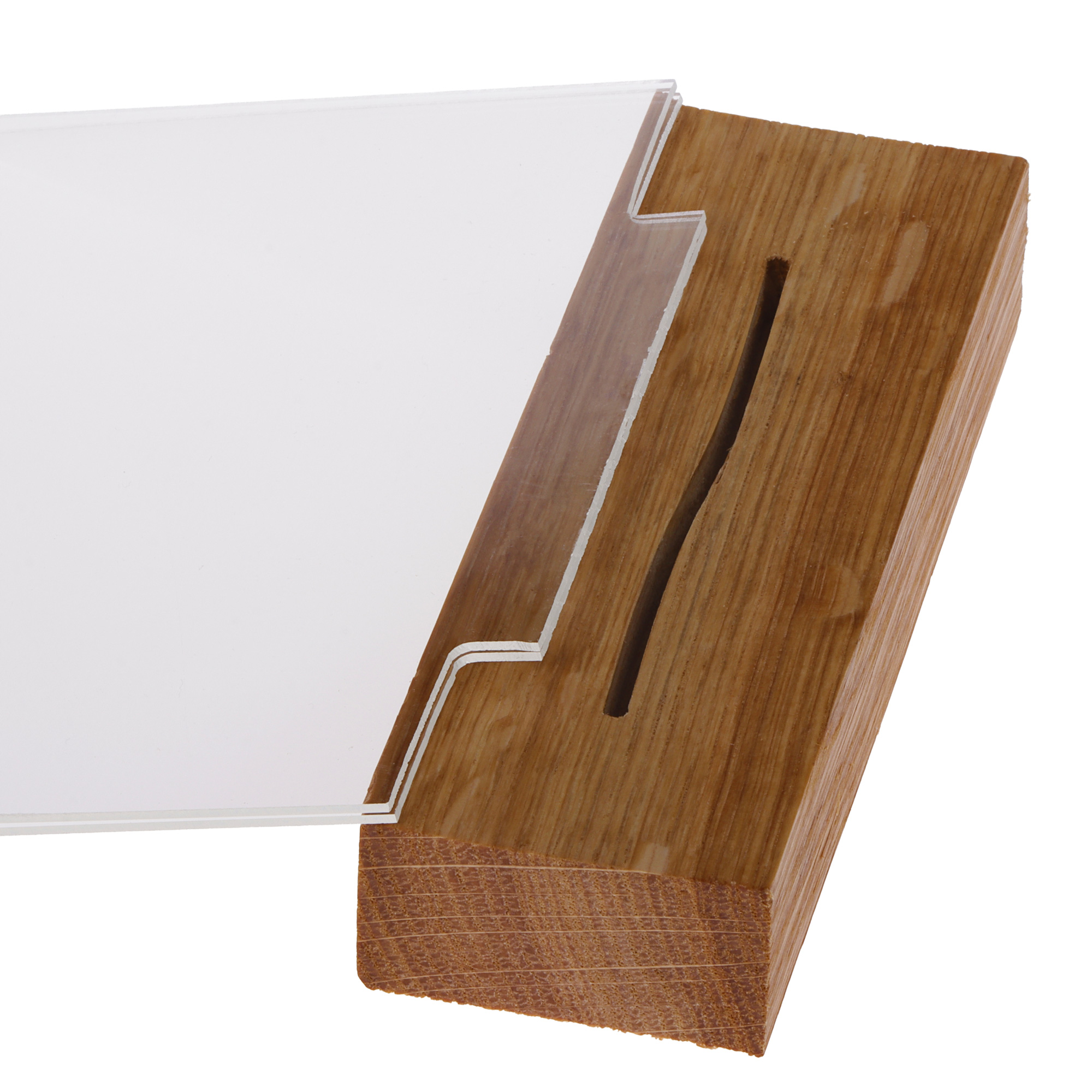 5 x Europel Sign Holder A6 Landscape acrylic with Wood Base 