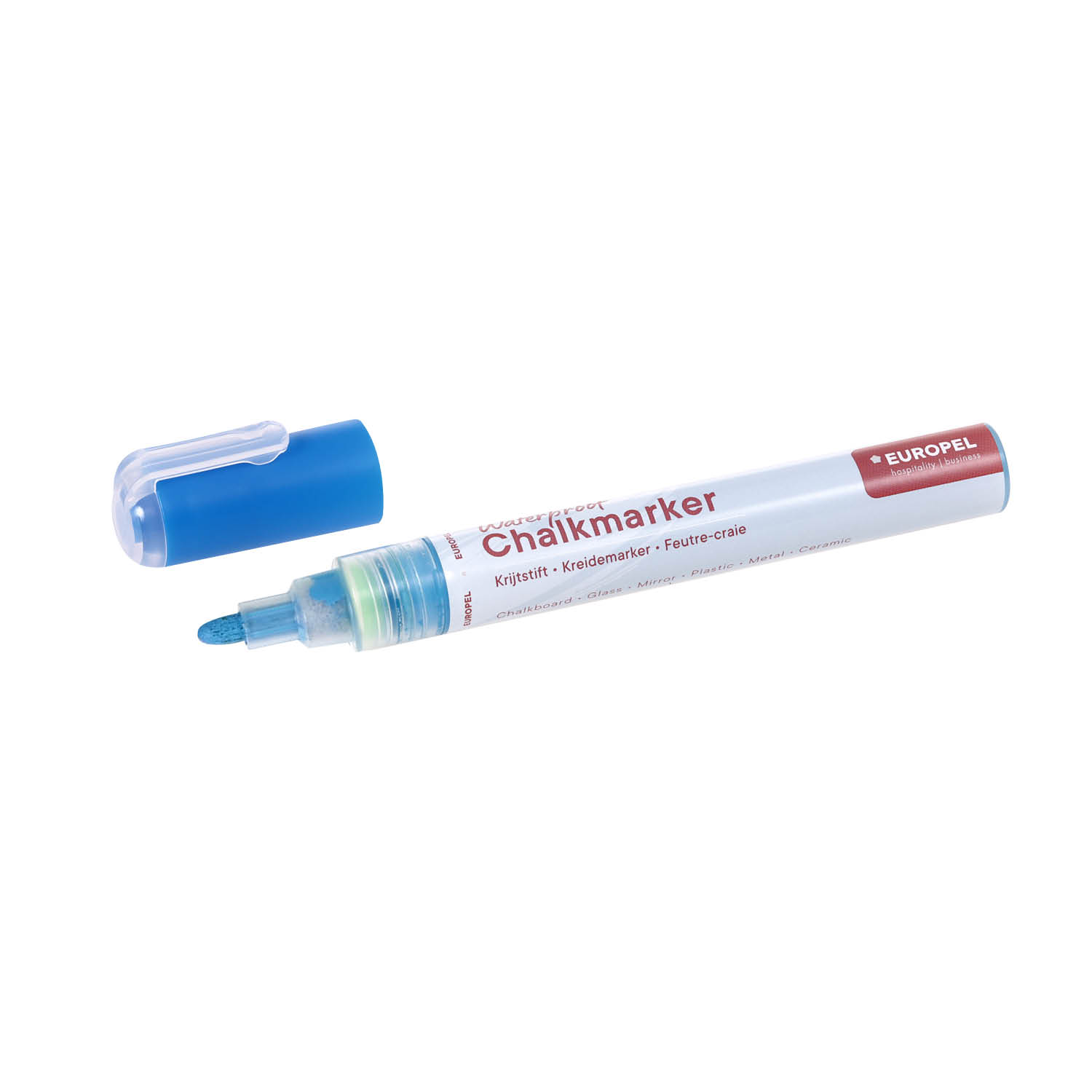 Europel Chalk Marker Waterproof 1-6 mm Assorted Colours PVC Box 8 pcs