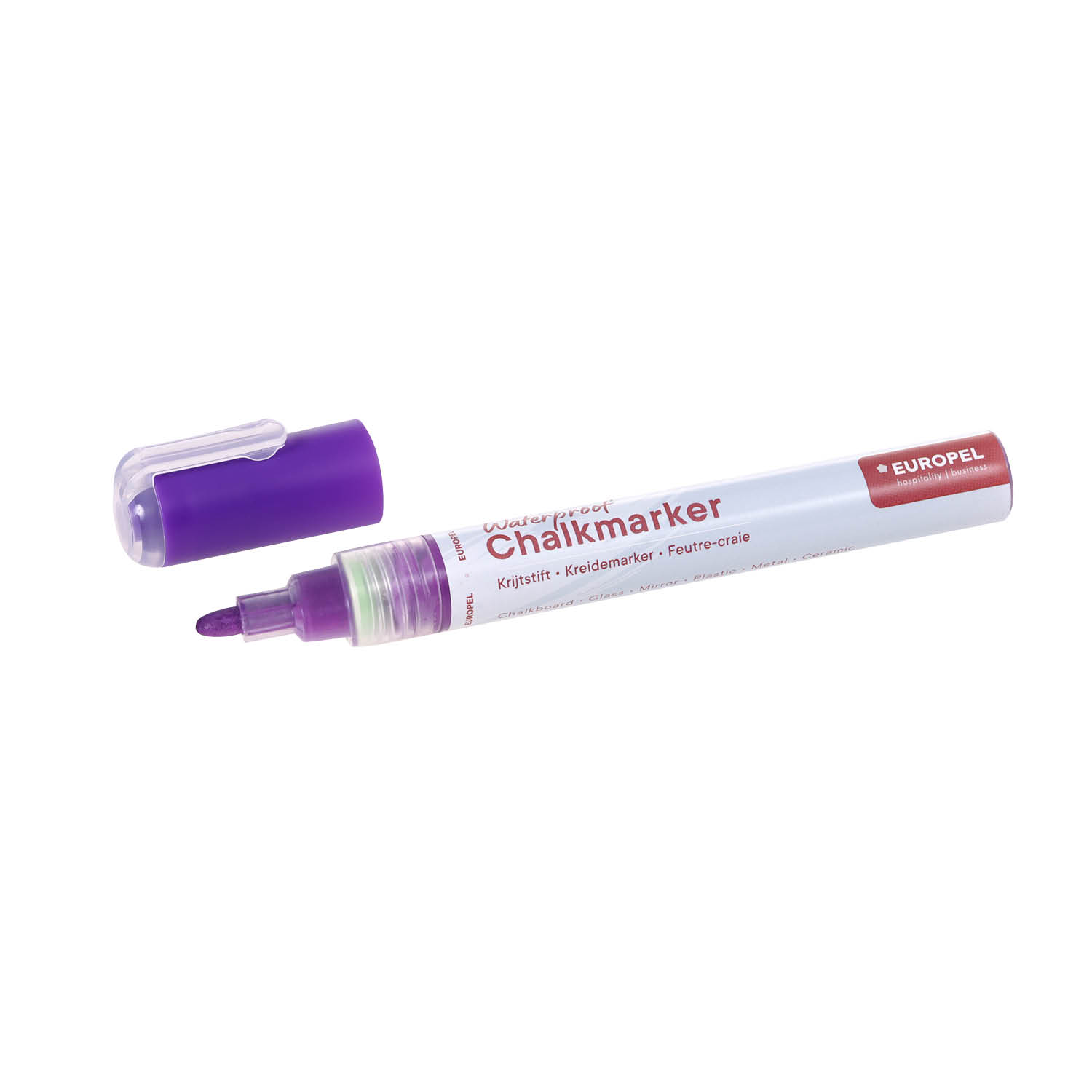 Europel Chalk Marker Waterproof 1-6 mm Assorted Colours PVC Box 8 pcs
