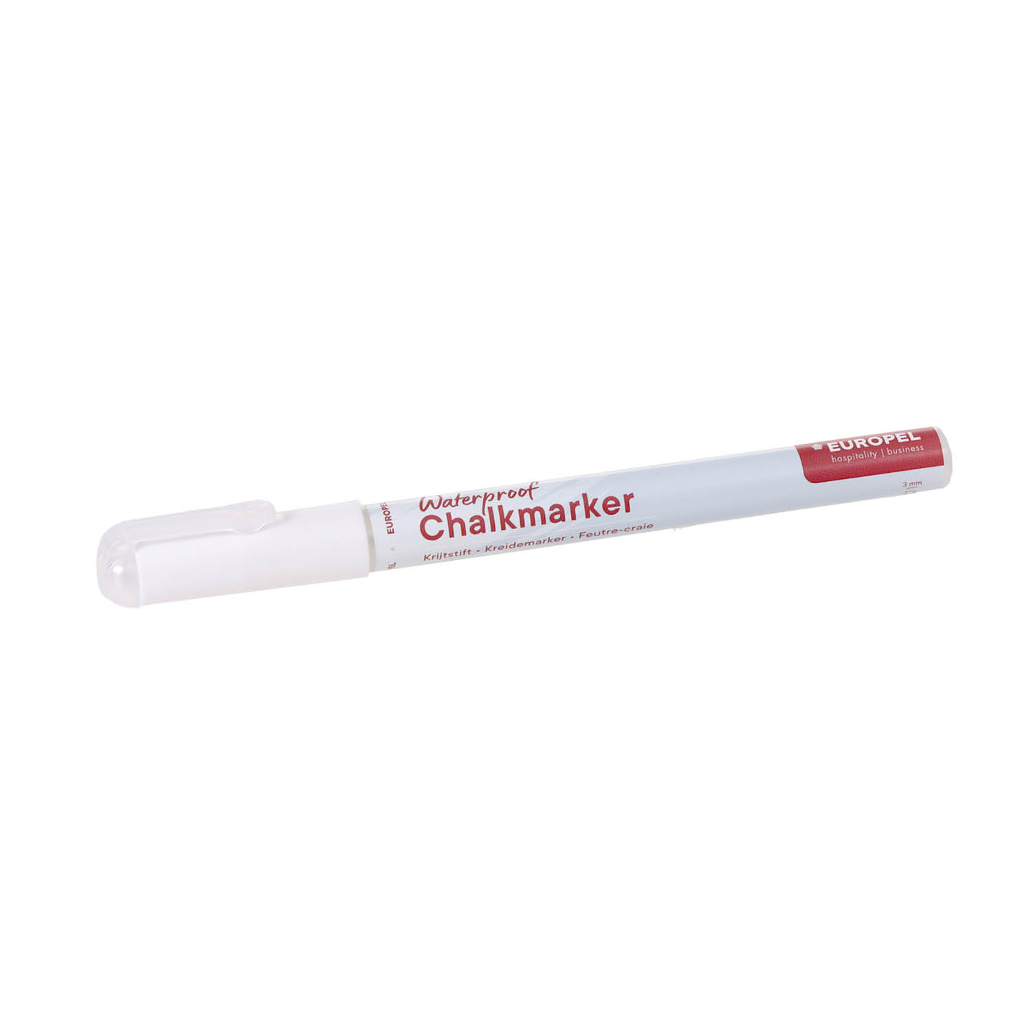 Europel Chalk Marker Waterproof 1-3 mm White Blister 1 pc