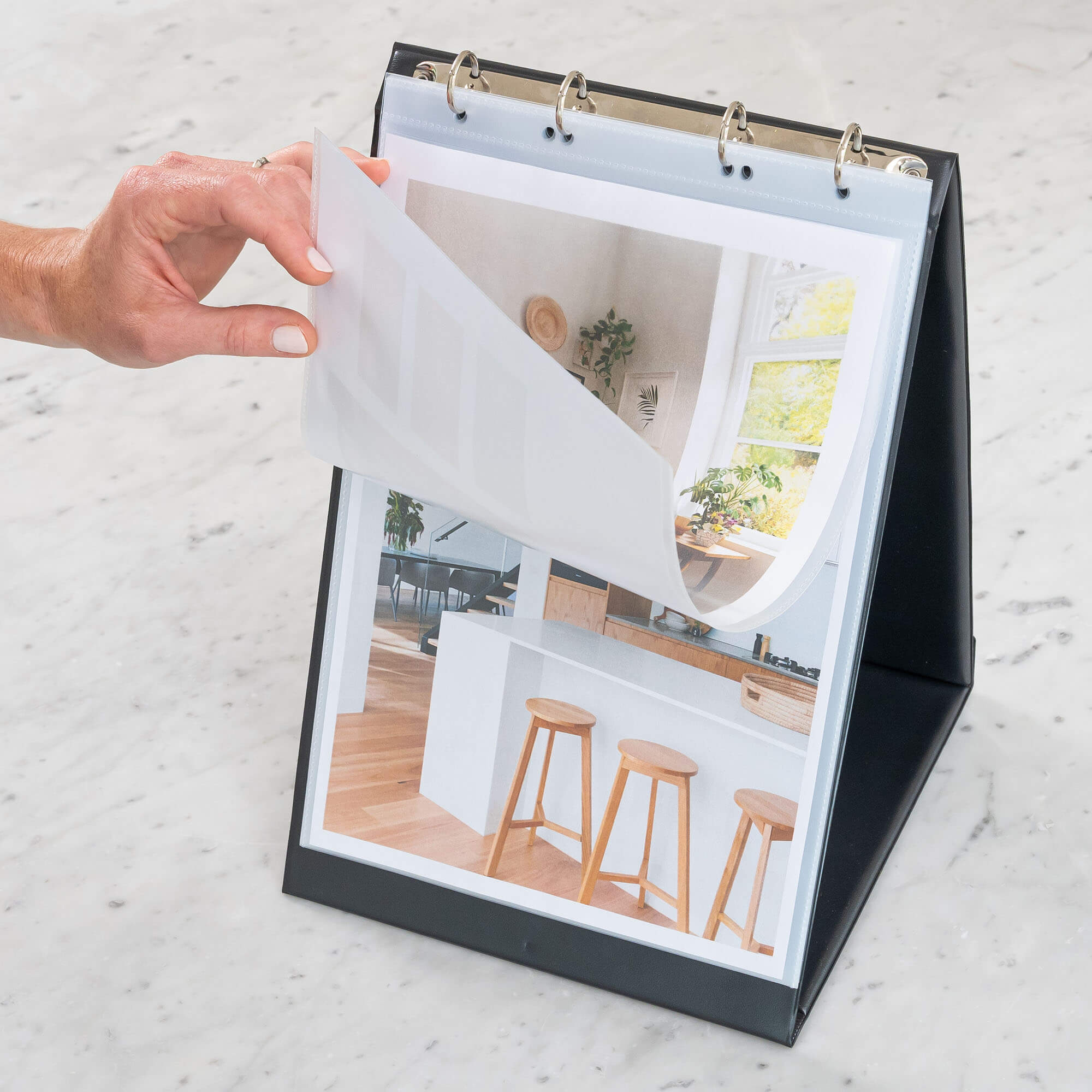 Stab-in flipchart Rillstab A4 landscape black 10 pockets