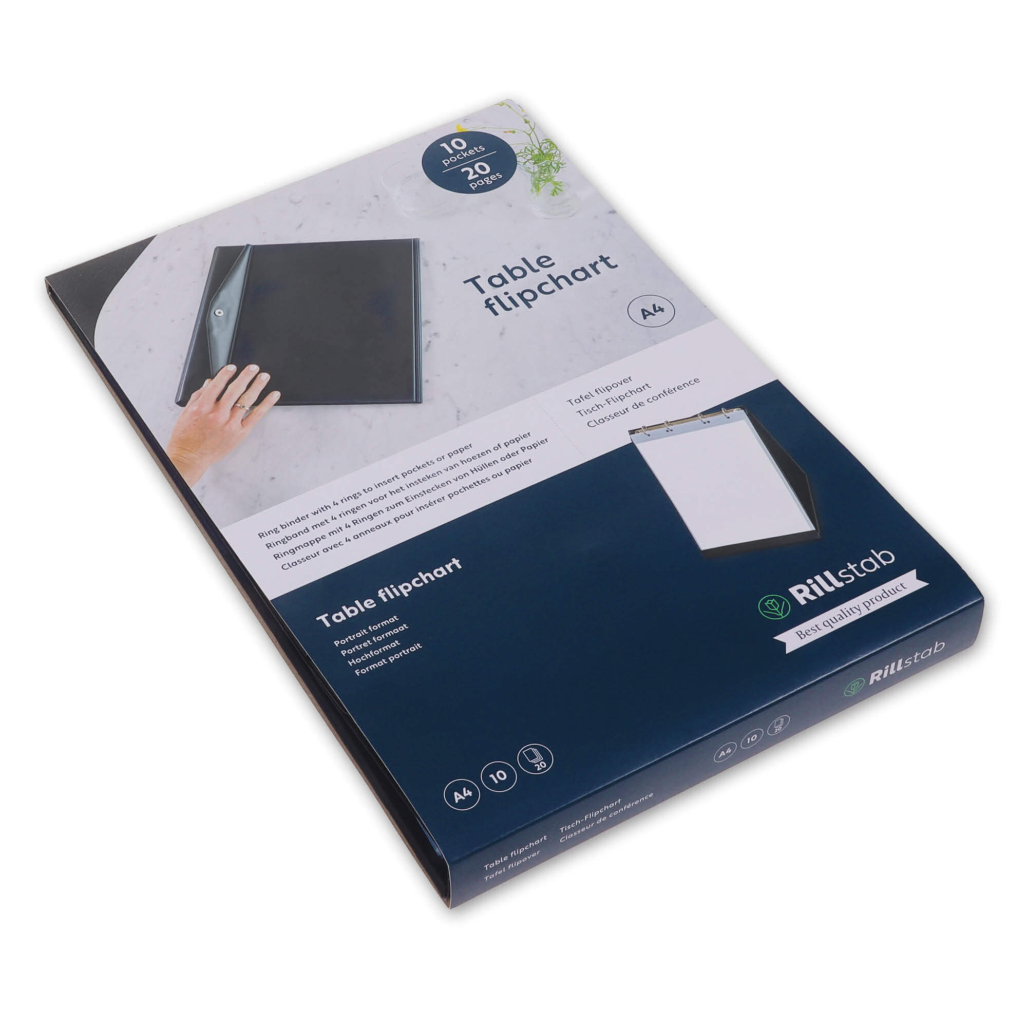 Stab-in flipchart Rillstab A4 landscape black 10 pockets