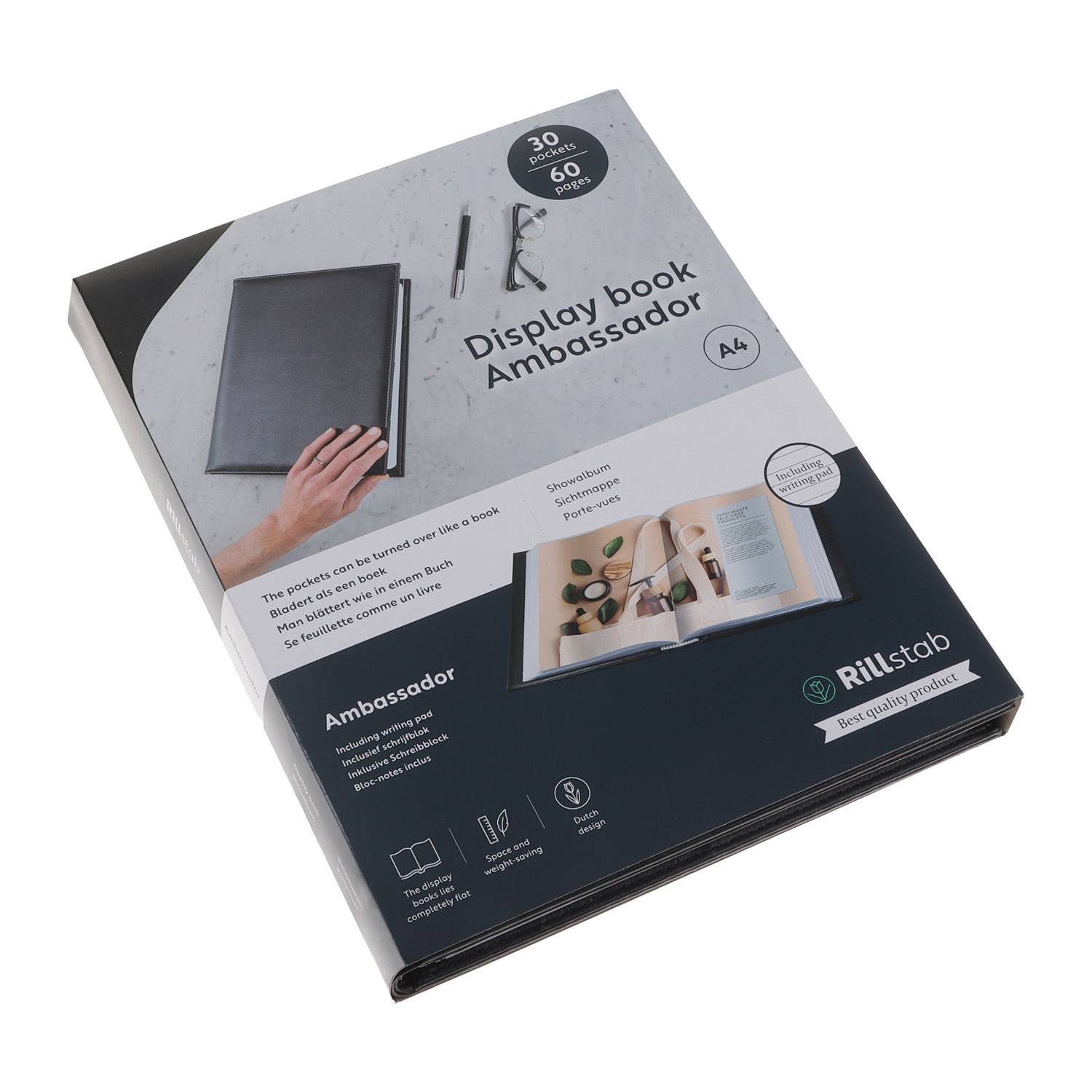 Rillstab Ambassador Display Book A4 30 Pockets Black