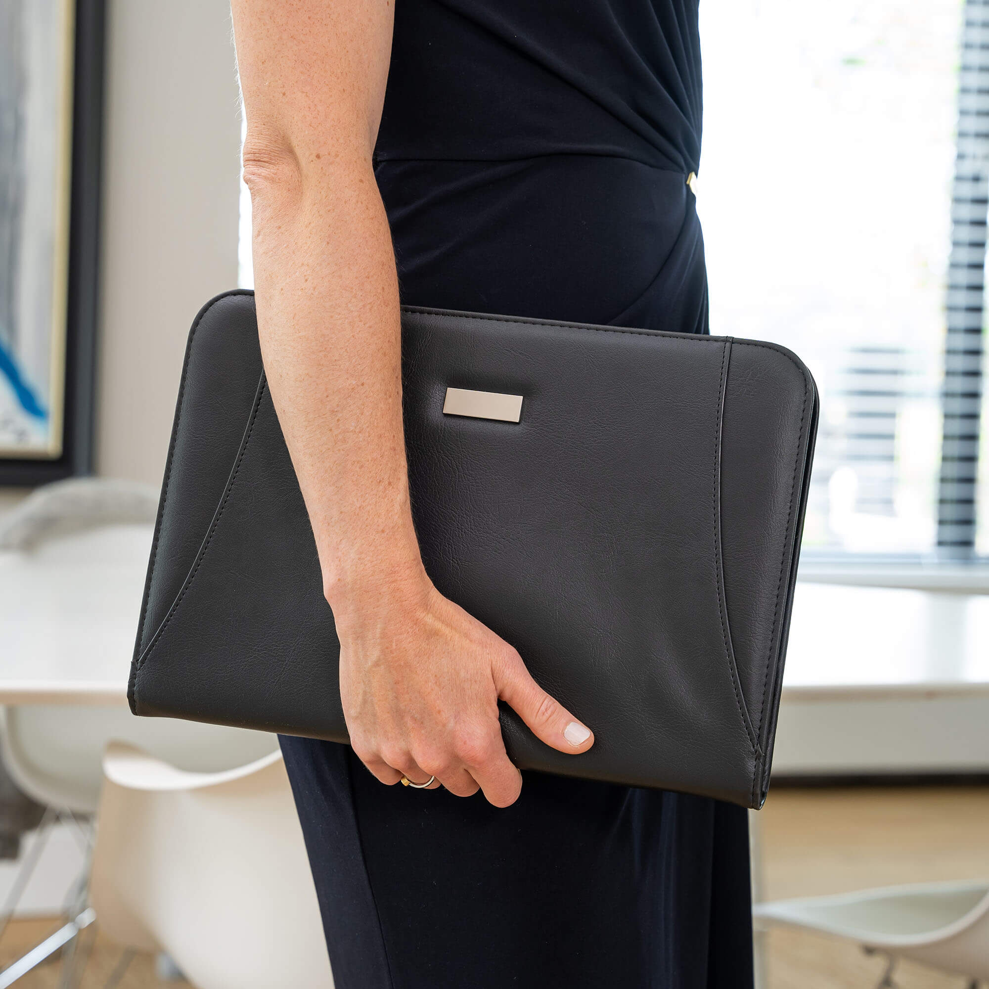 Writing case Rillstab Excellent deluxe A4 leather look black