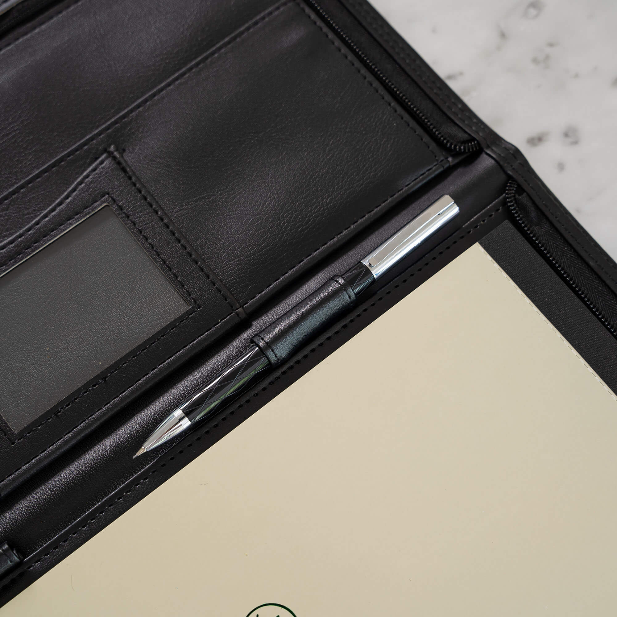 Writing case Rillstab Excellent deluxe A4 leather look black