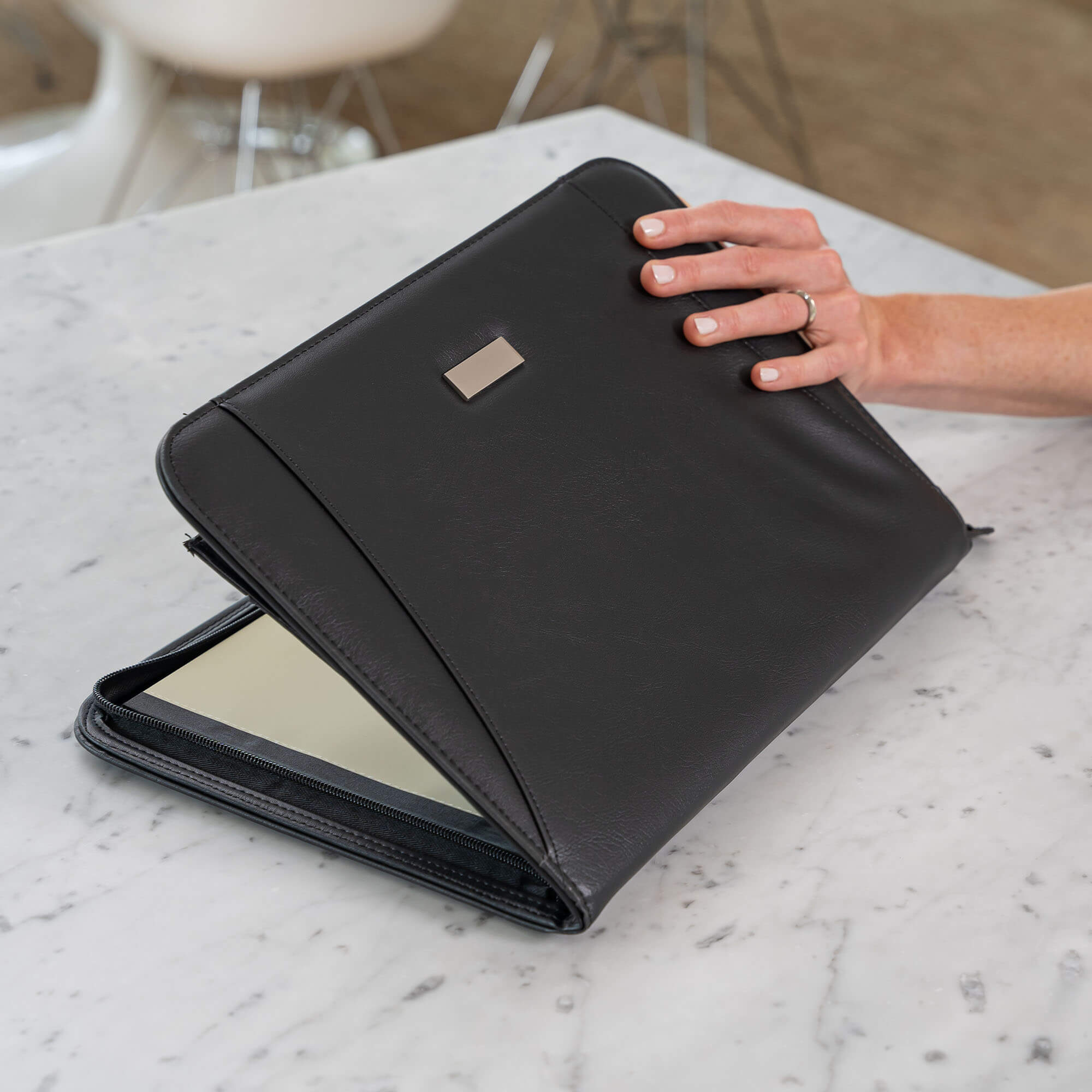 Writing case Rillstab Excellent deluxe A4 leather look black