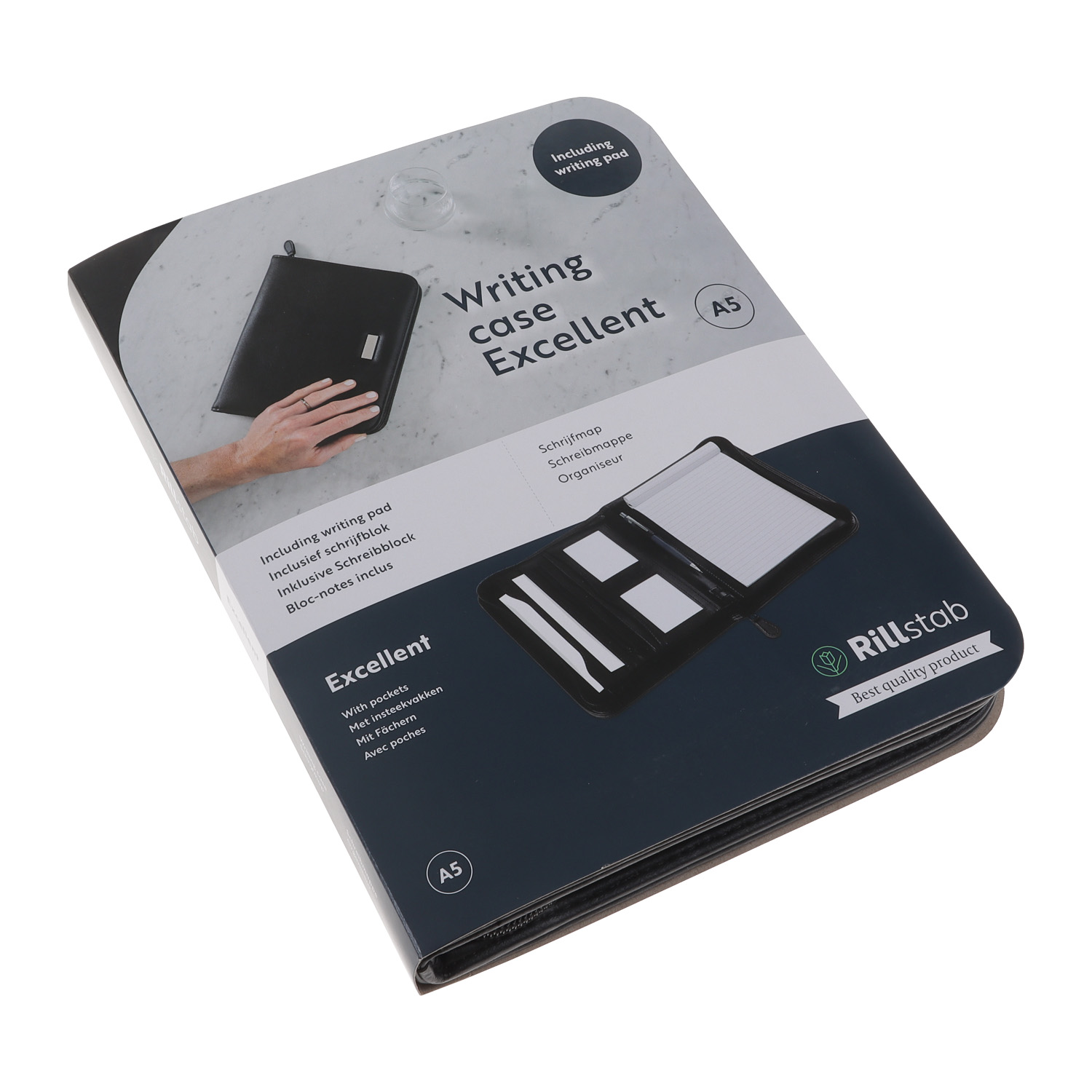 Writing case Rillstab Excellent de luxe A5 Leather look black