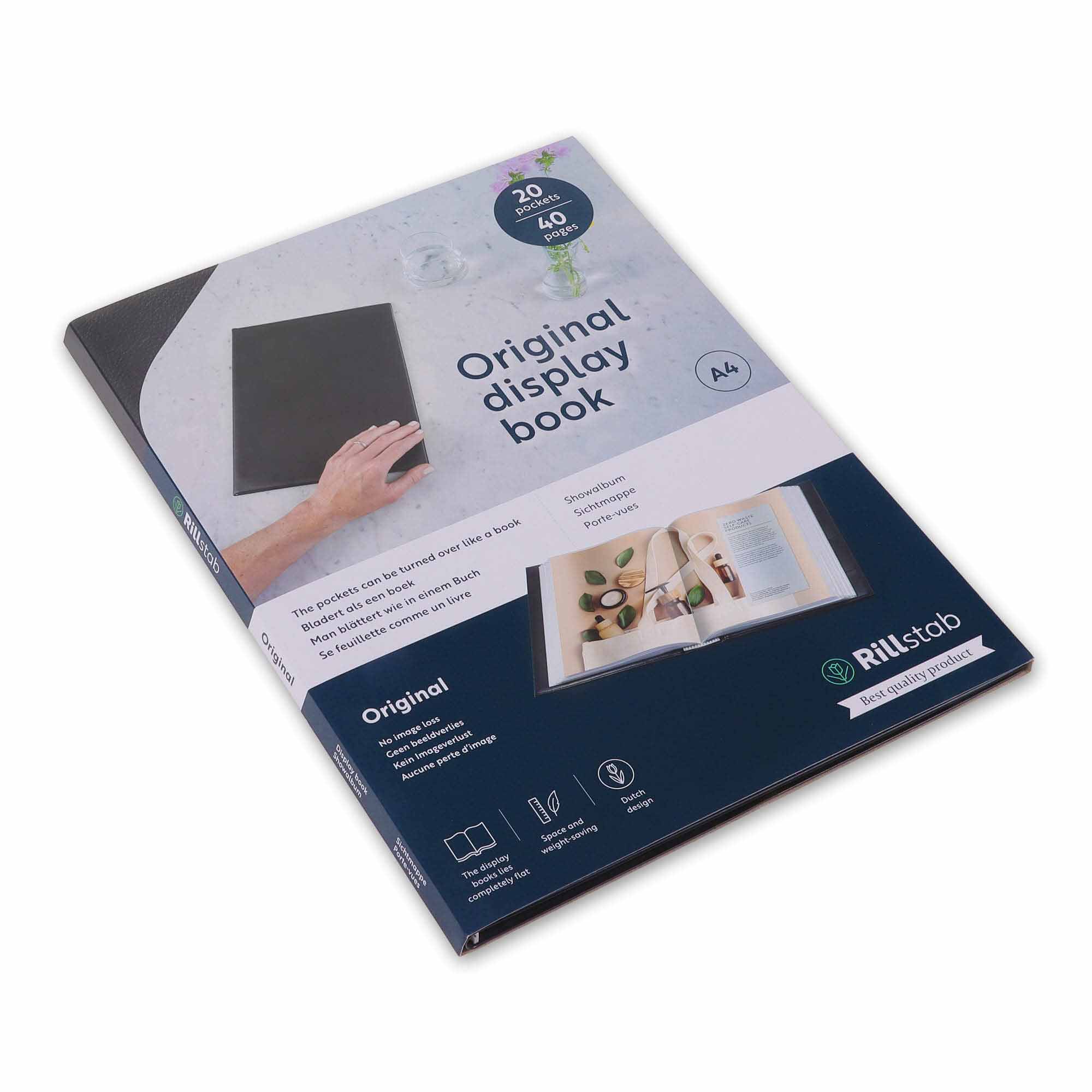 Rillstab Original Display Book A4 20 Pockets Black