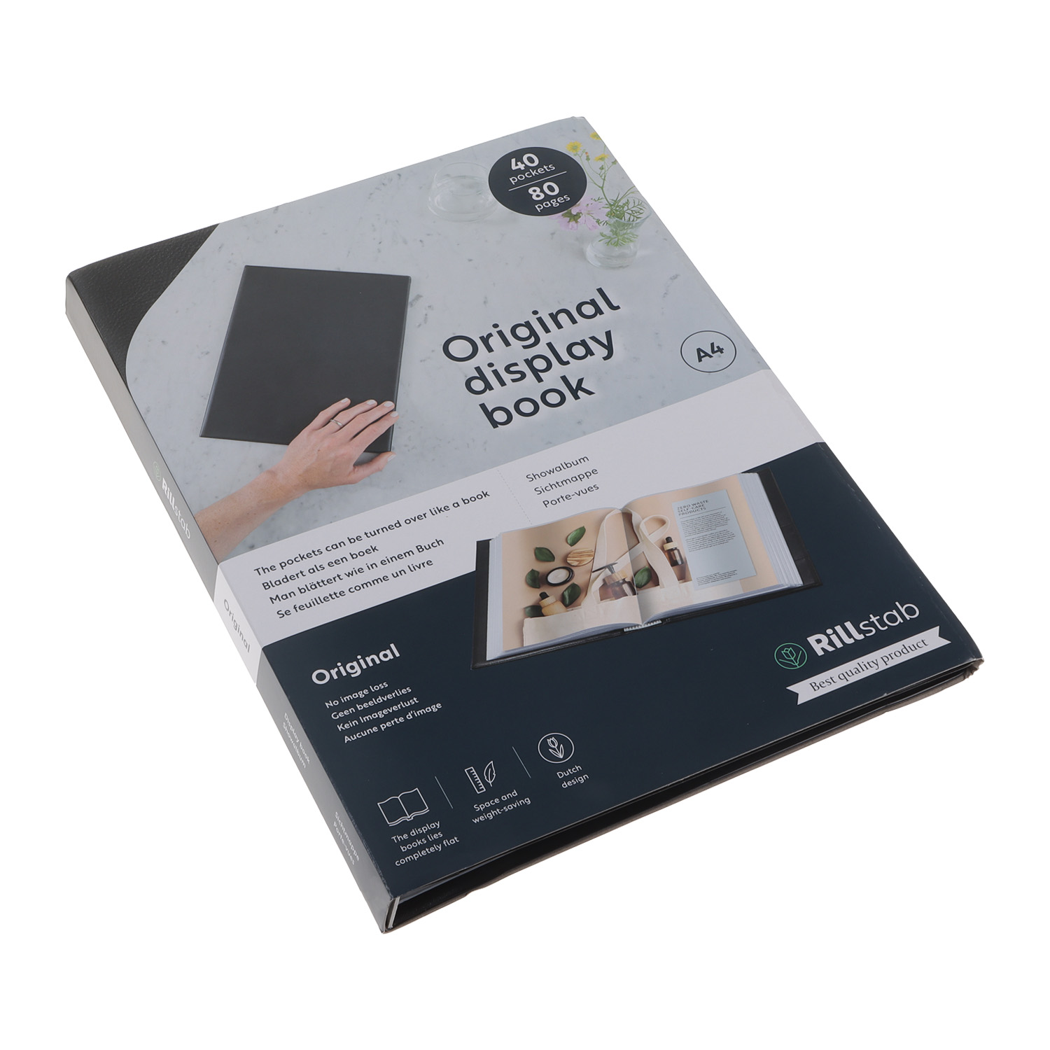 Rillstab Original Display Book A4 40 Pockets Black