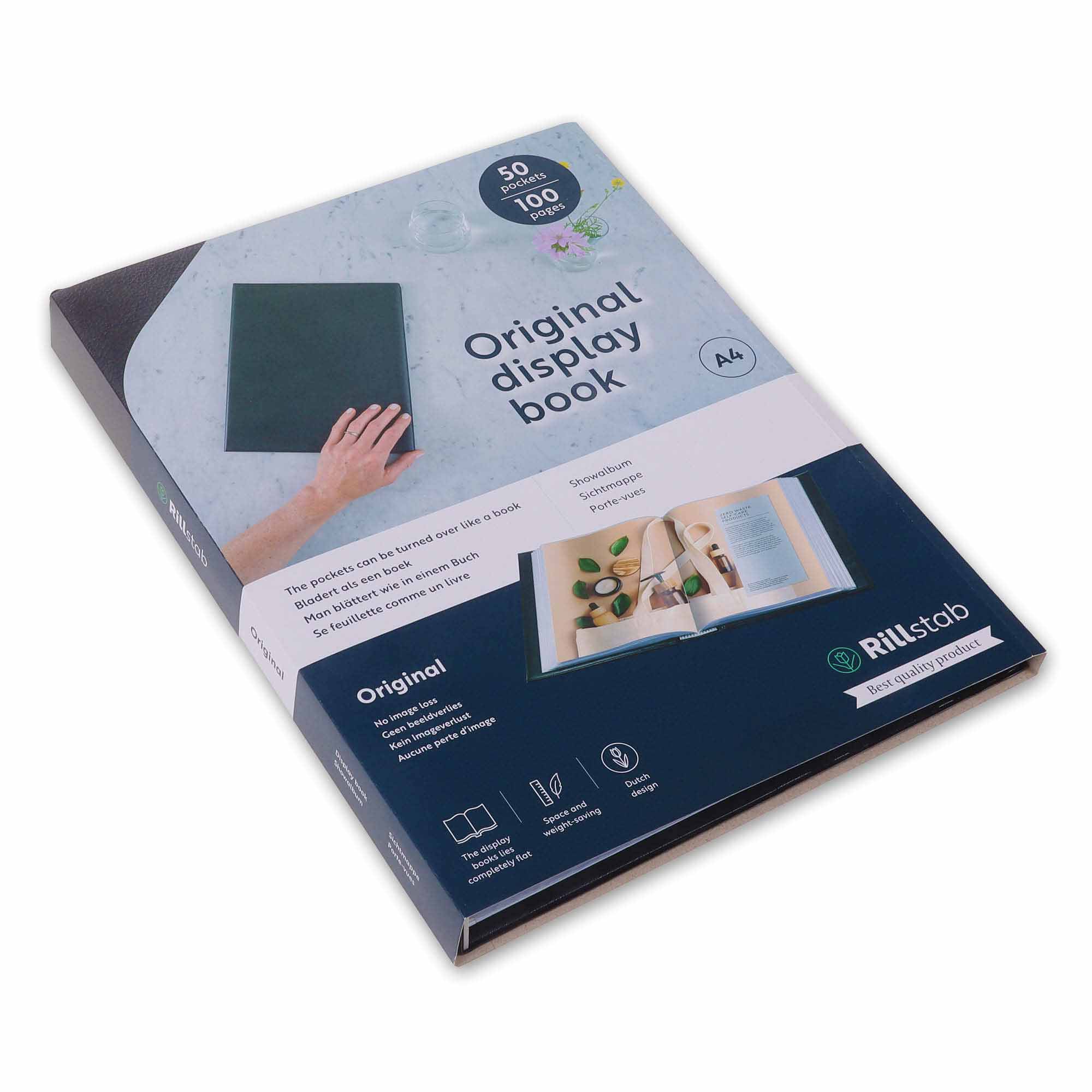 Rillstab Original Display Book A4 50 Pockets Black 